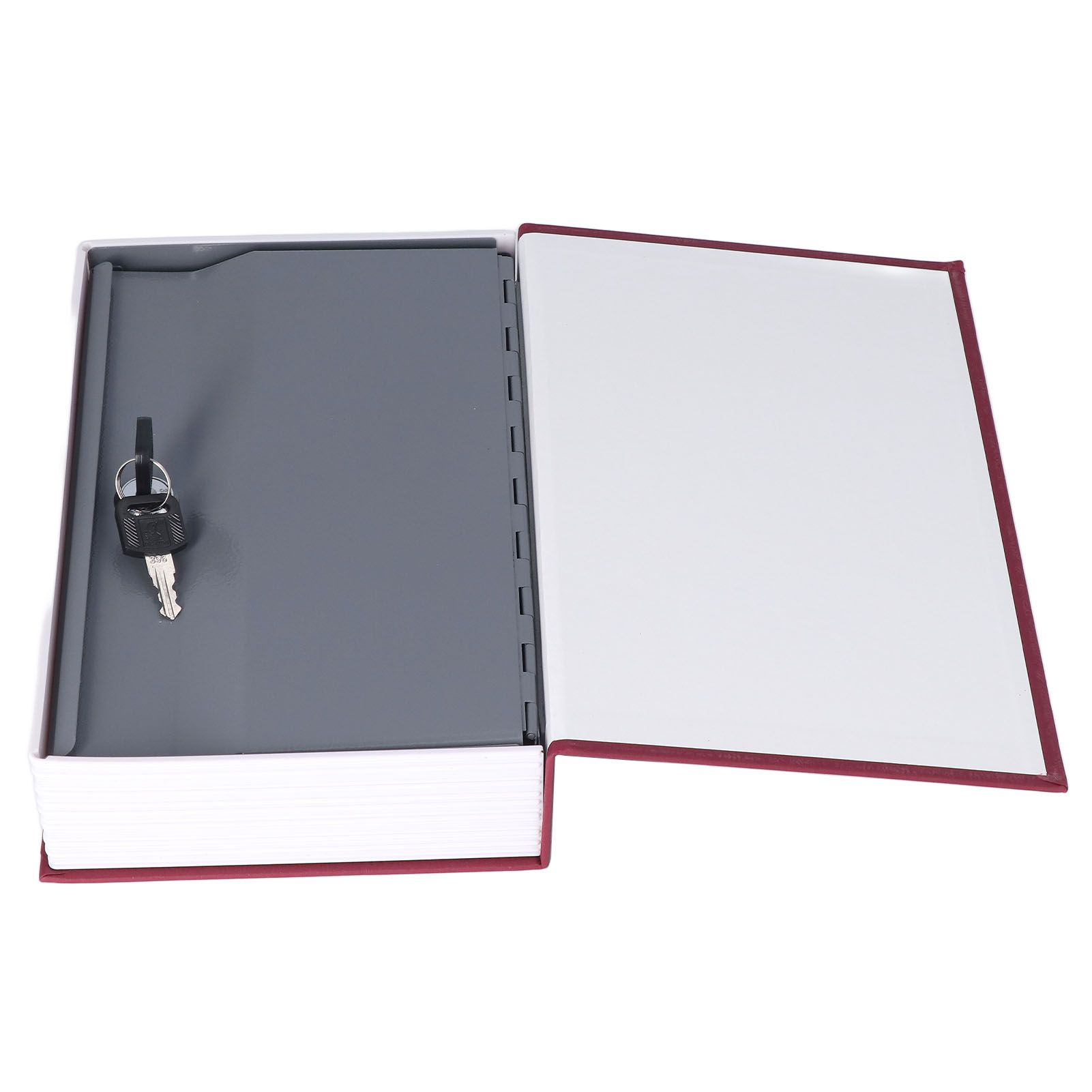 Diversion Book Safe Imitation Books Realistic Stainless Steel Liner Portable Book Safe Storage Box with Key Lock M Red - Image 5