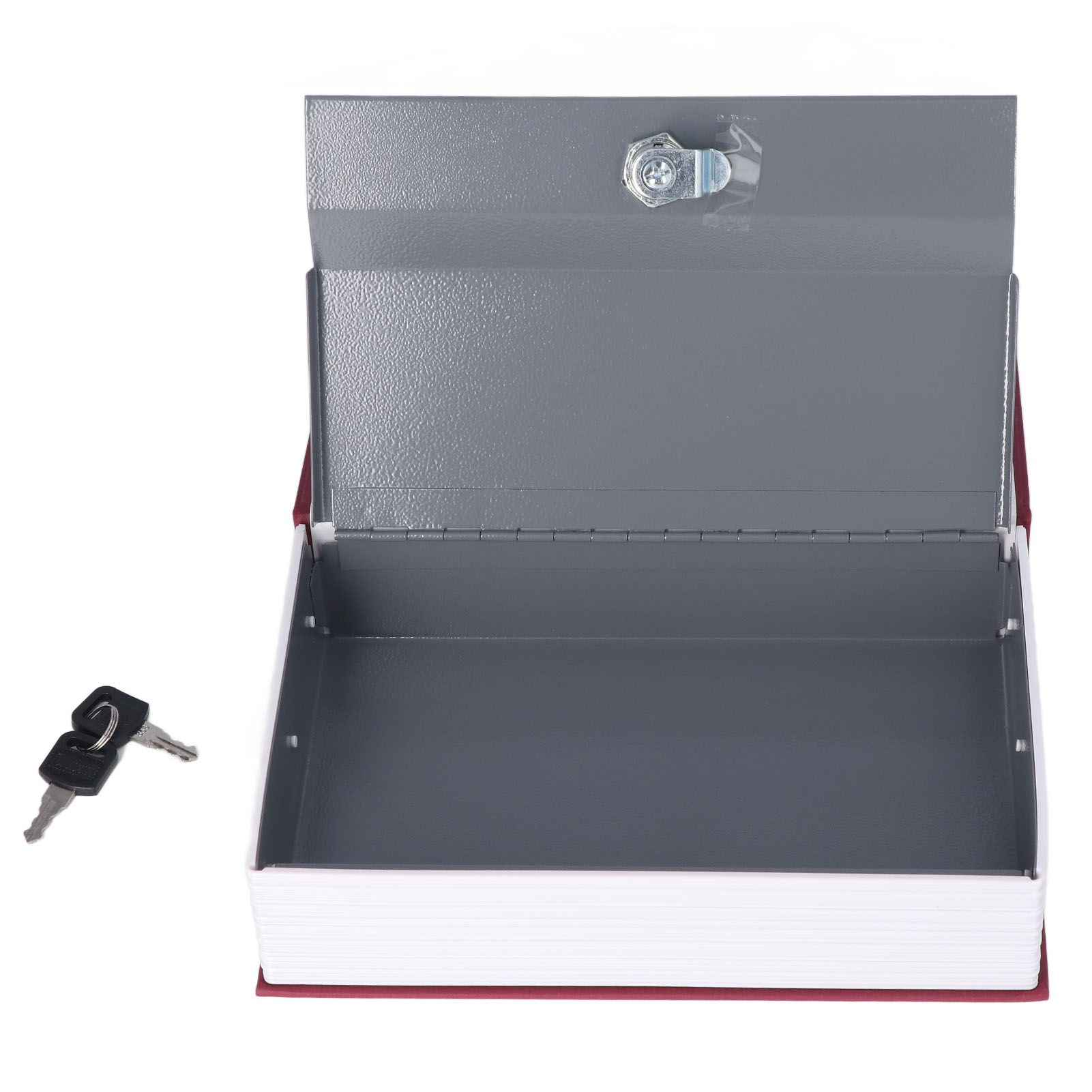 Diversion Book Safe Imitation Books Realistic Stainless Steel Liner Portable Book Safe Storage Box with Key Lock M Red - Image 7