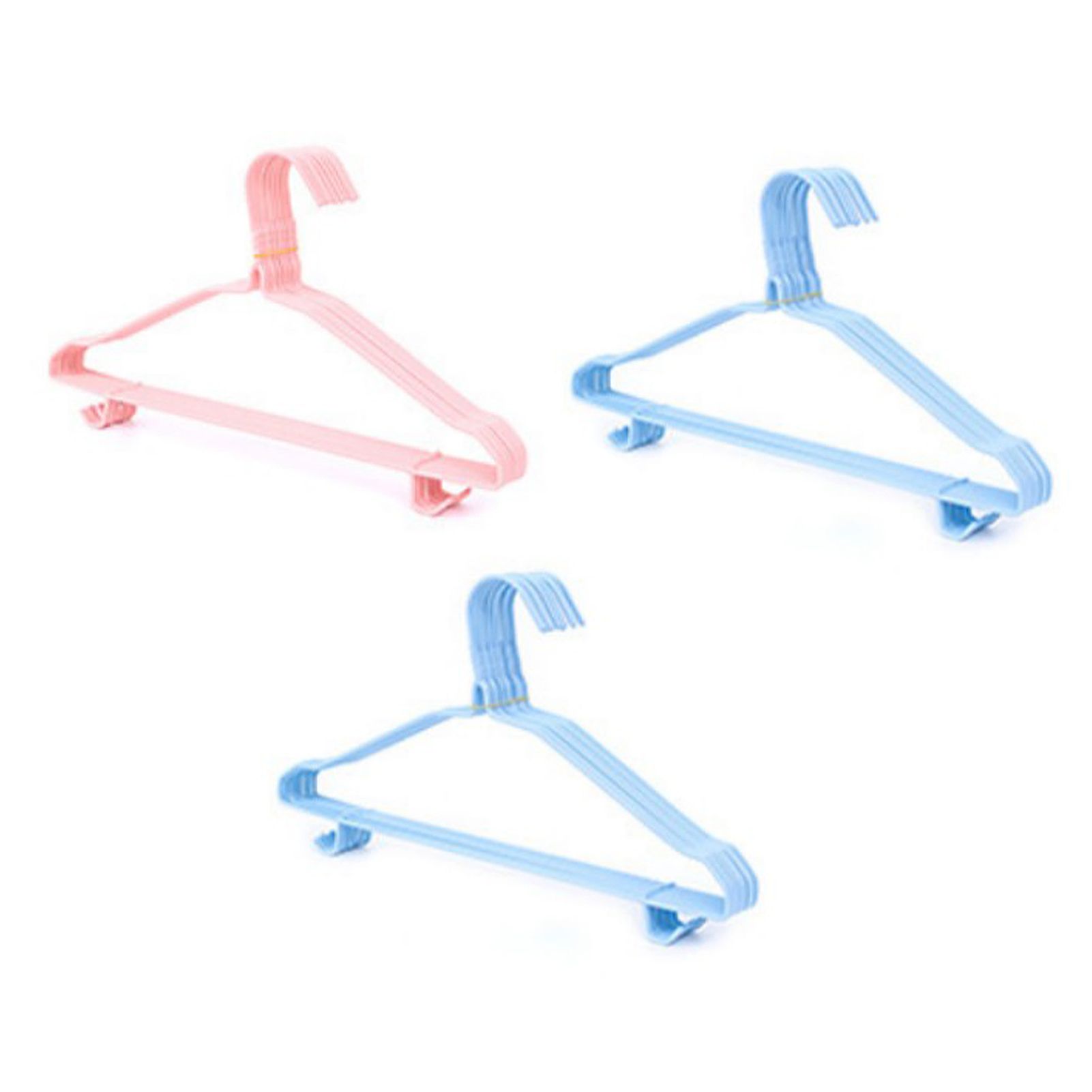 30 Pcs Clothes Hangers Hook Design Anti Skid Environmentally Friendly Metal Hangers for Home Use Pink Blue Random - Image 1