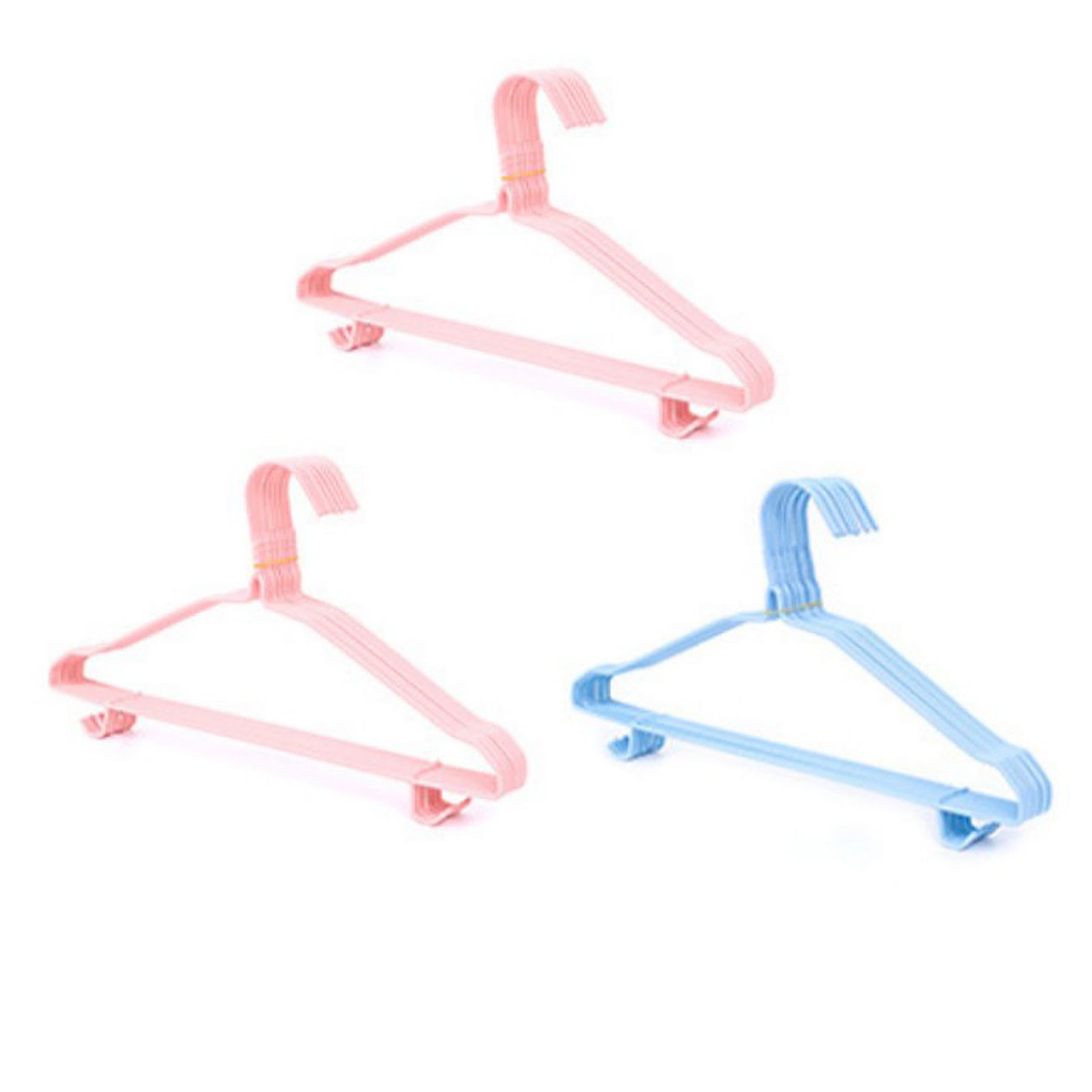 30 Pcs Clothes Hangers Hook Design Anti Skid Environmentally Friendly Metal Hangers for Home Use Pink Blue Random - Image 2