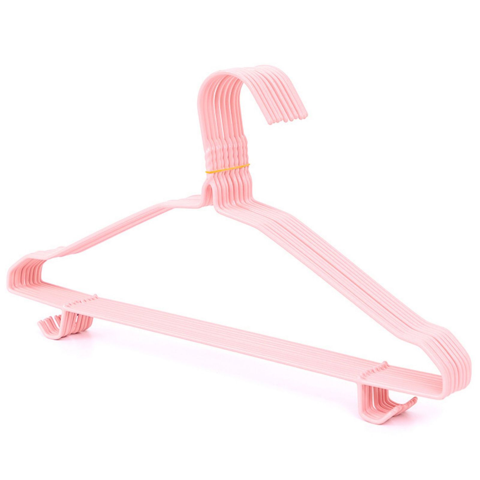 30 Pcs Clothes Hangers Hook Design Anti Skid Environmentally Friendly Metal Hangers for Home Use Pink Blue Random - Image 3