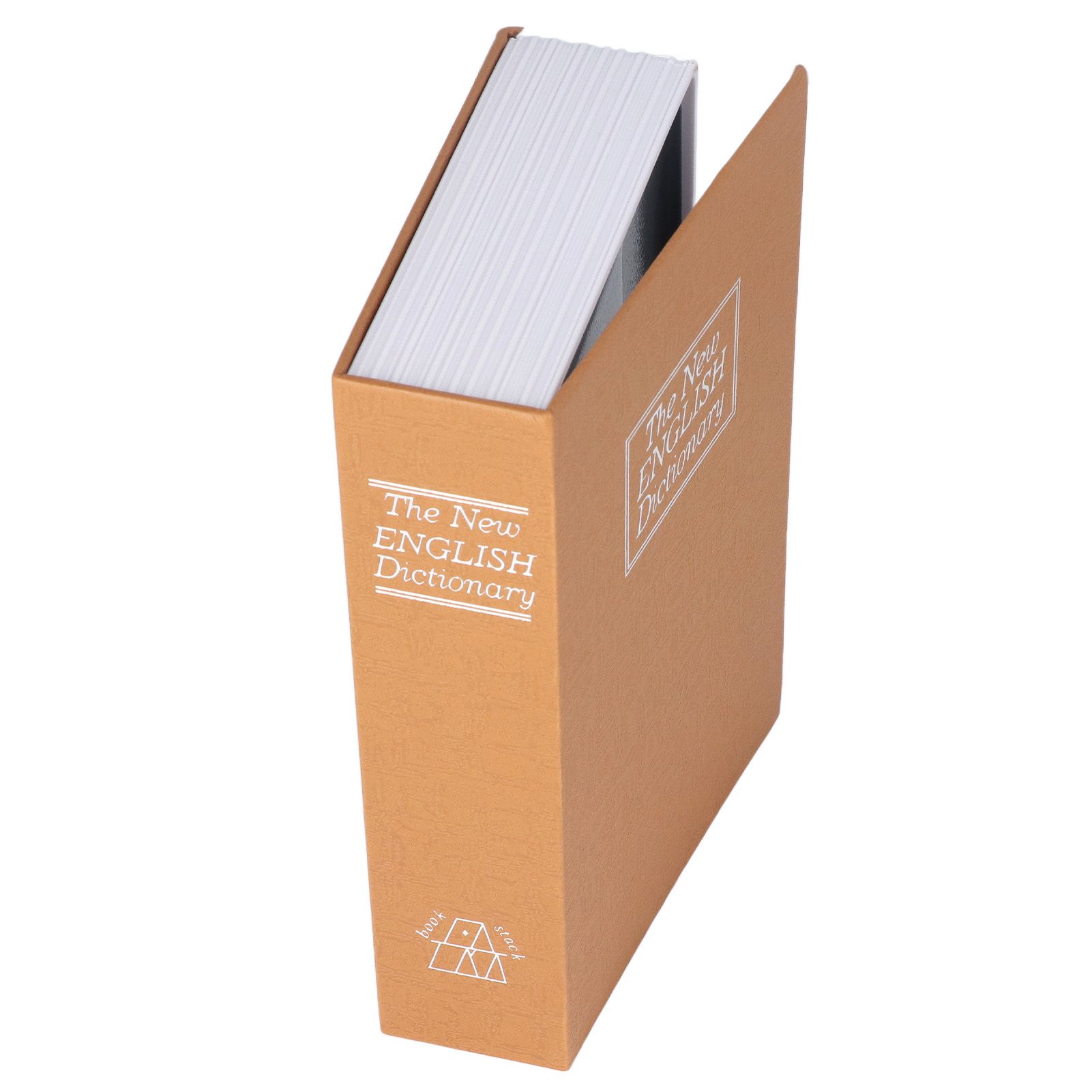 Book Safe Case Simulation Portable Safe Storage Box with Combination Lock for Bank Cards Jewelry Money Brown - Image 7