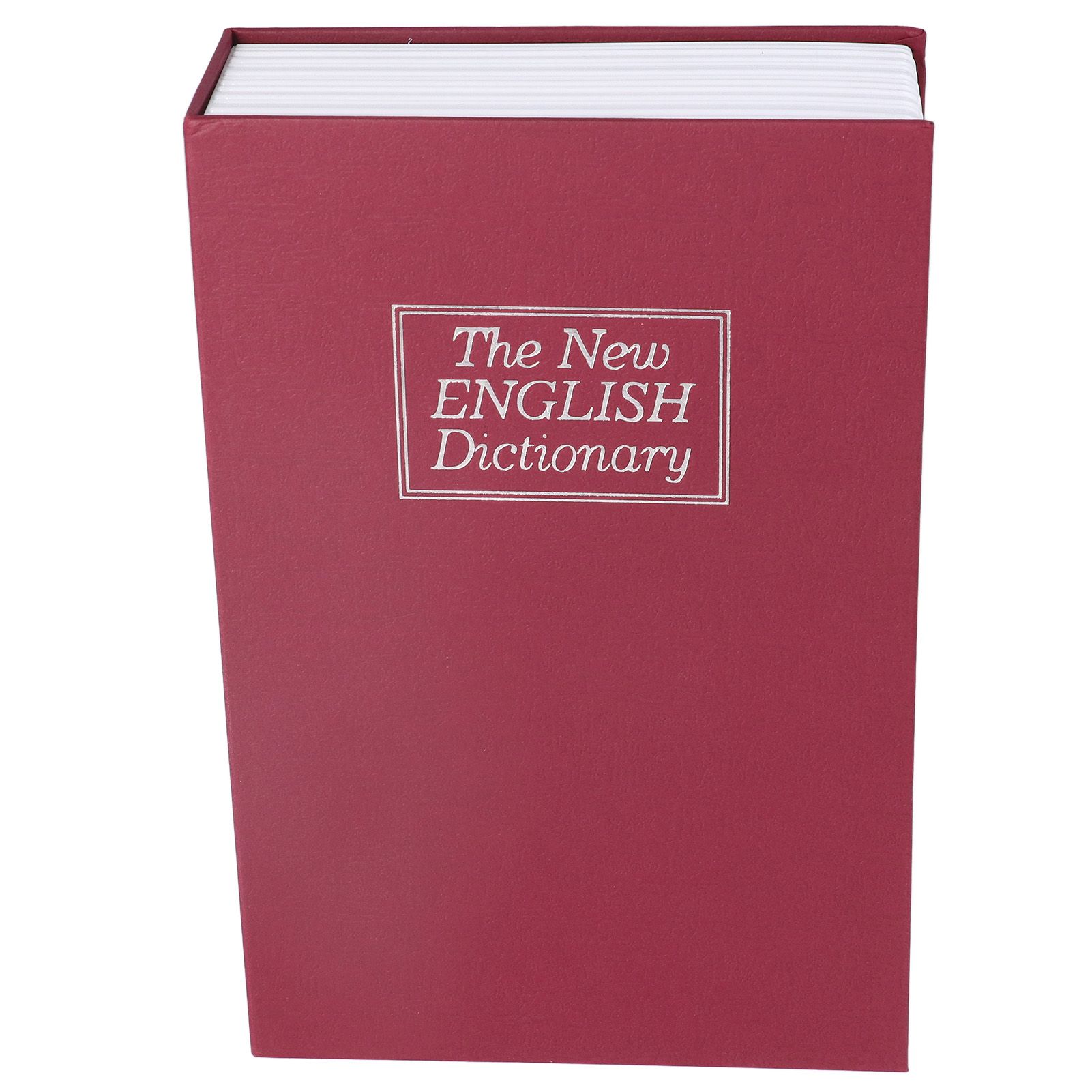 Book Safe Case Simulation Portable Safe Storage Box with Combination Lock for Bank Cards Jewelry Money Red - Image 4