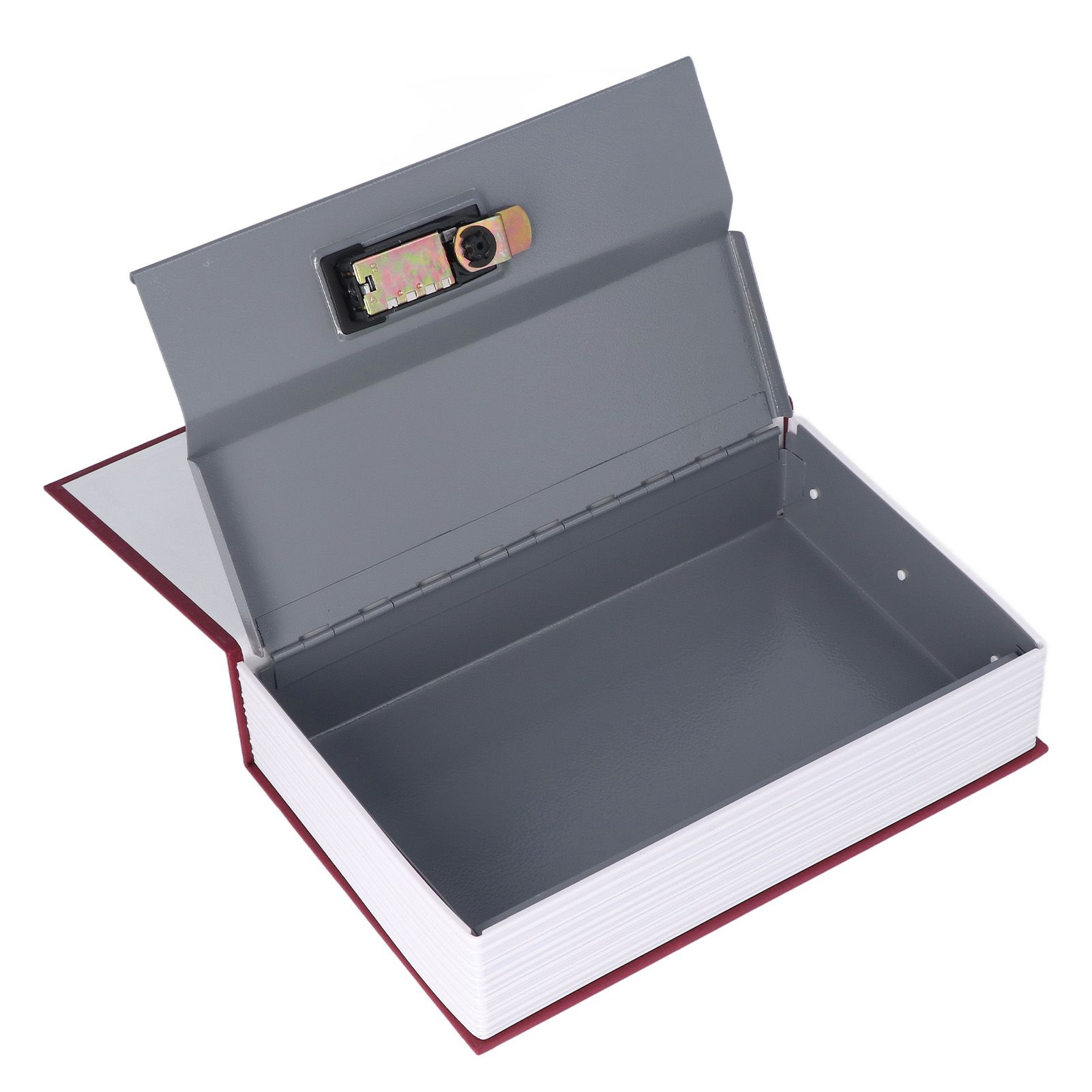 Book Safe Case Simulation Portable Safe Storage Box with Combination Lock for Bank Cards Jewelry Money Red - Image 5