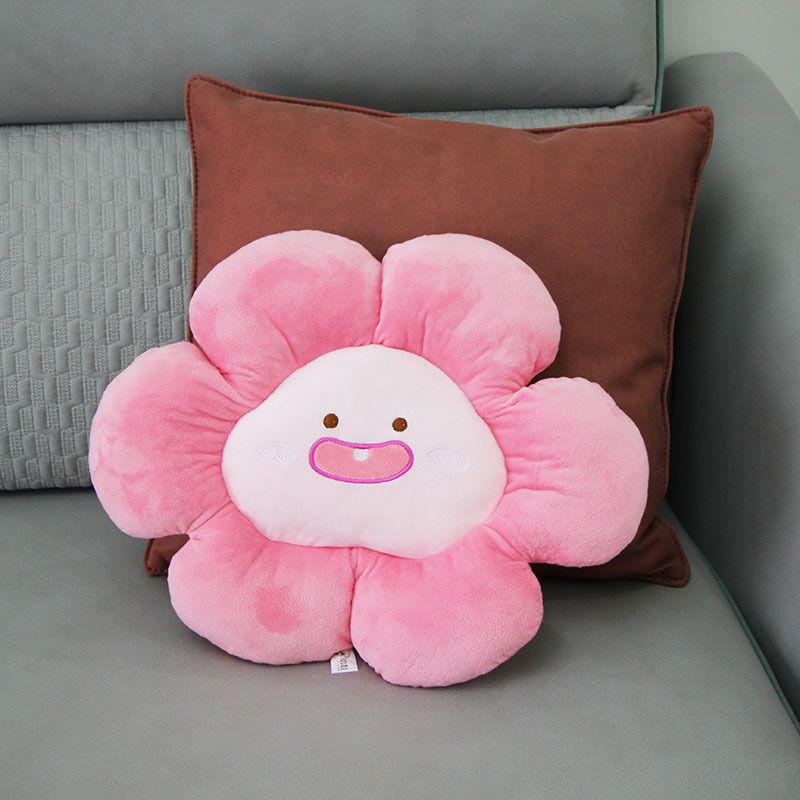 Flower Throw Seating Cushion Multipurpose Padded Soft Cute Flower Nap Throw Pillow for Home Office Peach - Image 2
