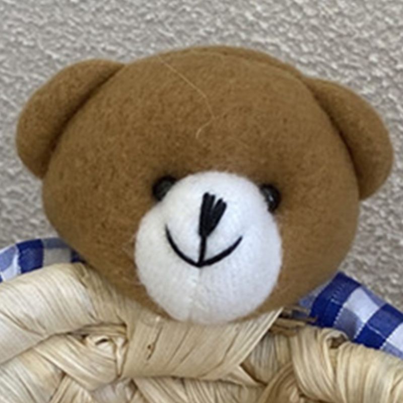Cute Cartoon Bear Storage Basket Straw Storage Basket for Desktop Office Bedroom S - Image 3