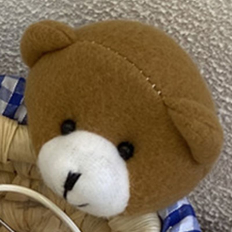 Cute Cartoon Bear Storage Basket Straw Storage Basket for Desktop Office Bedroom M - Image 3