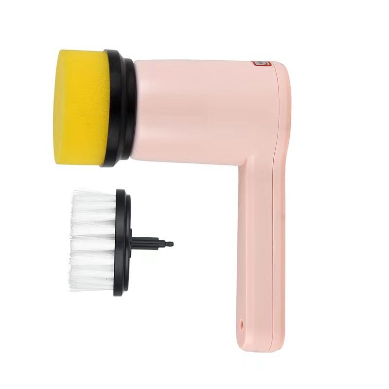 3 Gears Electric Cleaning Brush Cordless Multifunction Plastic with Extended Handle Electric Brush Cleaning Tool for Kitchen Pink 800mah - Image 1
