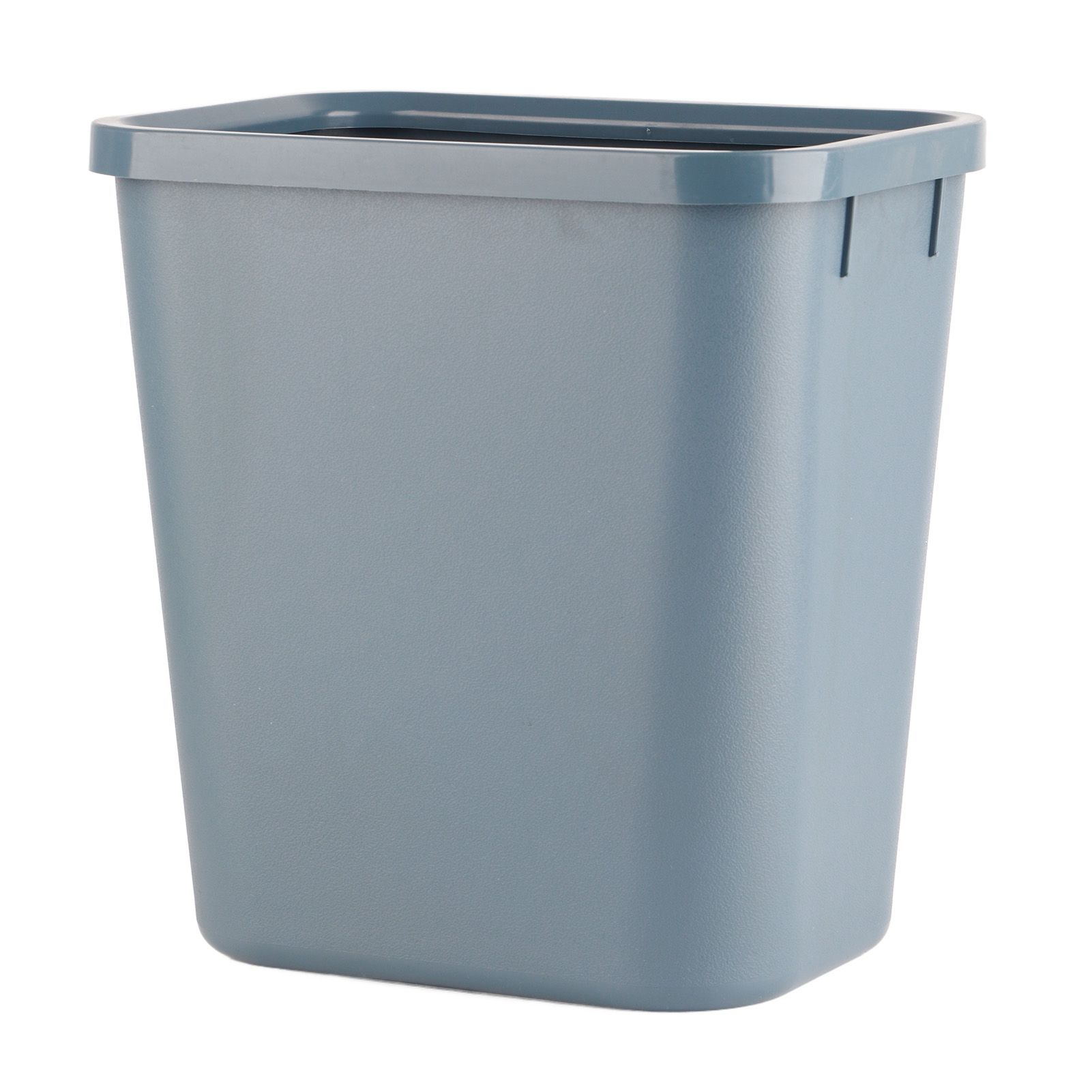 8L Rectangle Waste Bin Thicken Plastic Open Top Trash Can for Kitchen Bathroom Hotel Office Grey - Image 3