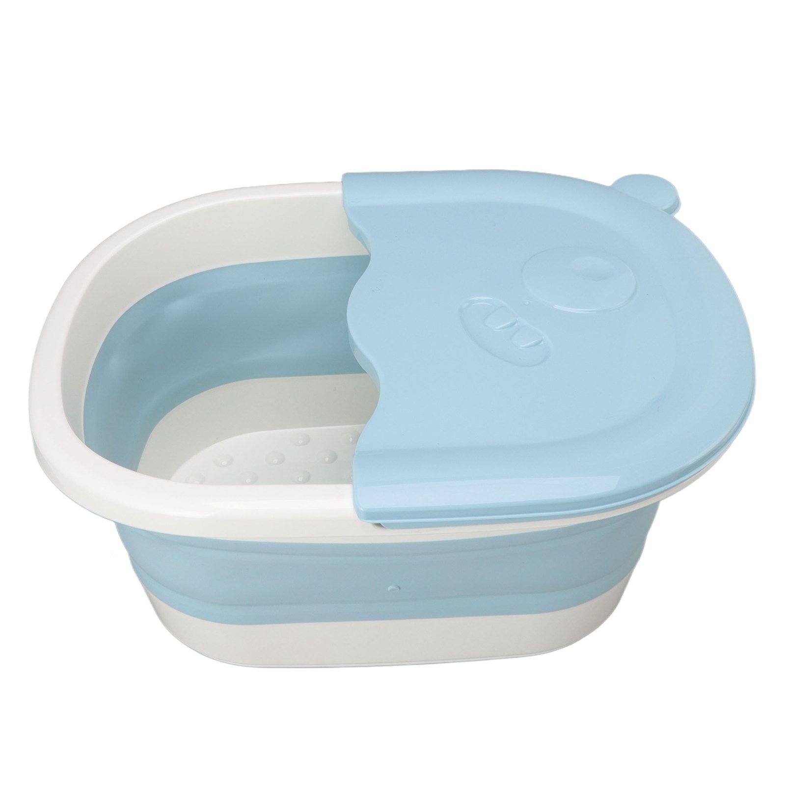 Foot Soaking Tub Foldable Foot Bath Foot Tub Bucket for Children Foot Bath Plastic Wash Bathtub Blue - Image 1