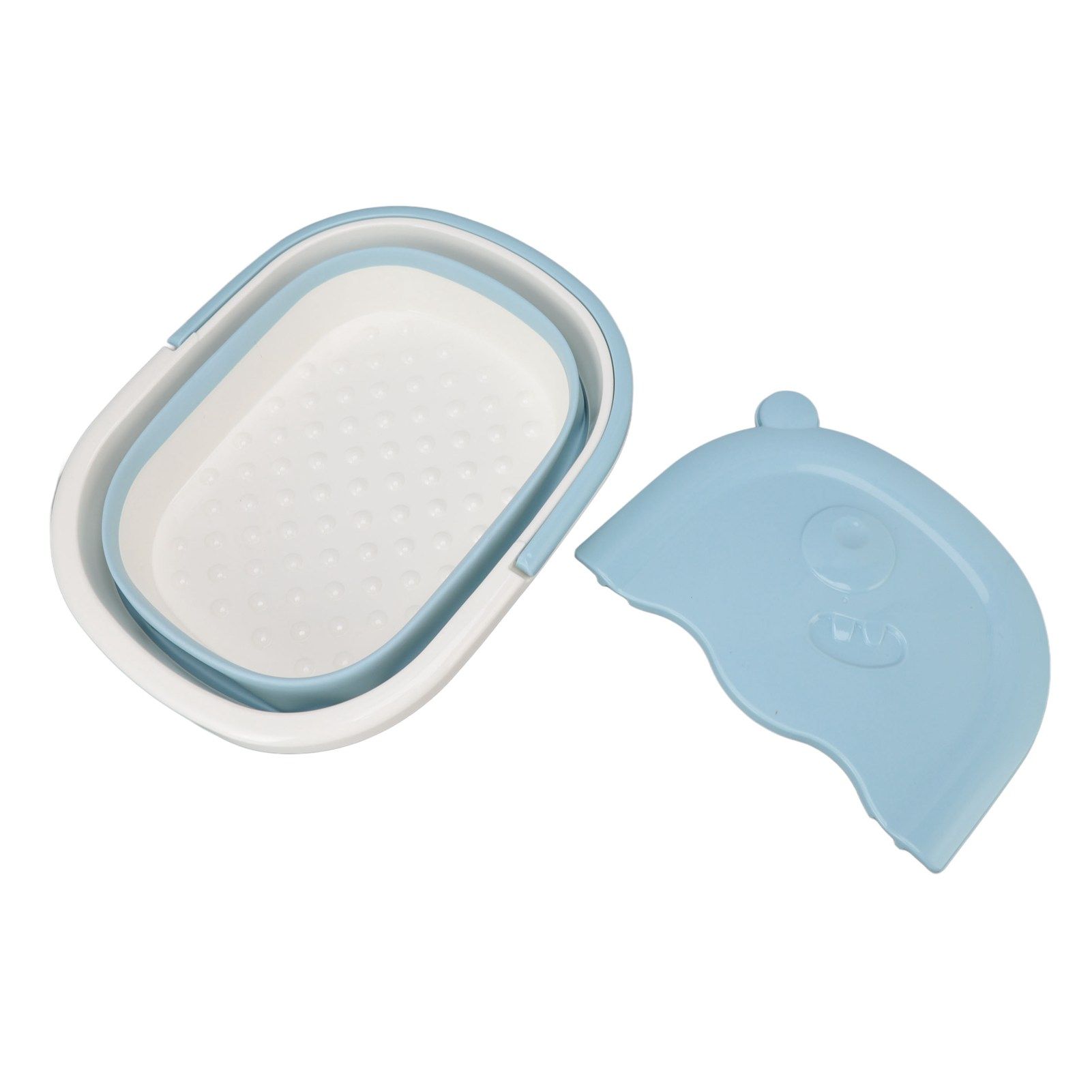 Foot Soaking Tub Foldable Foot Bath Foot Tub Bucket for Children Foot Bath Plastic Wash Bathtub Blue - Image 8