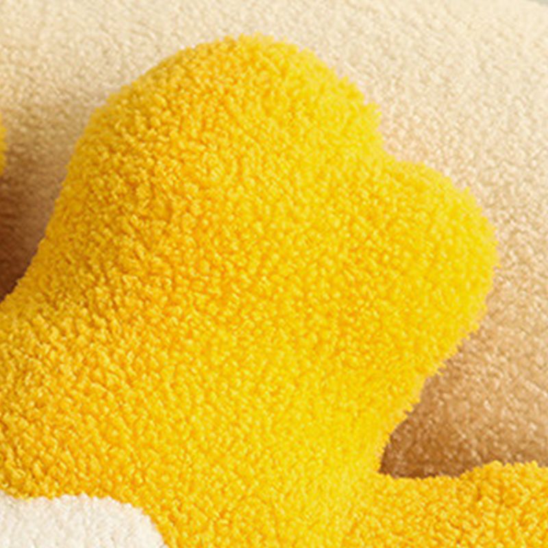 Hugging Pillow Flower Shaped Sponge Filling Soft Thick Decorative Throw Pillow for Sofa Yellow - Image 4