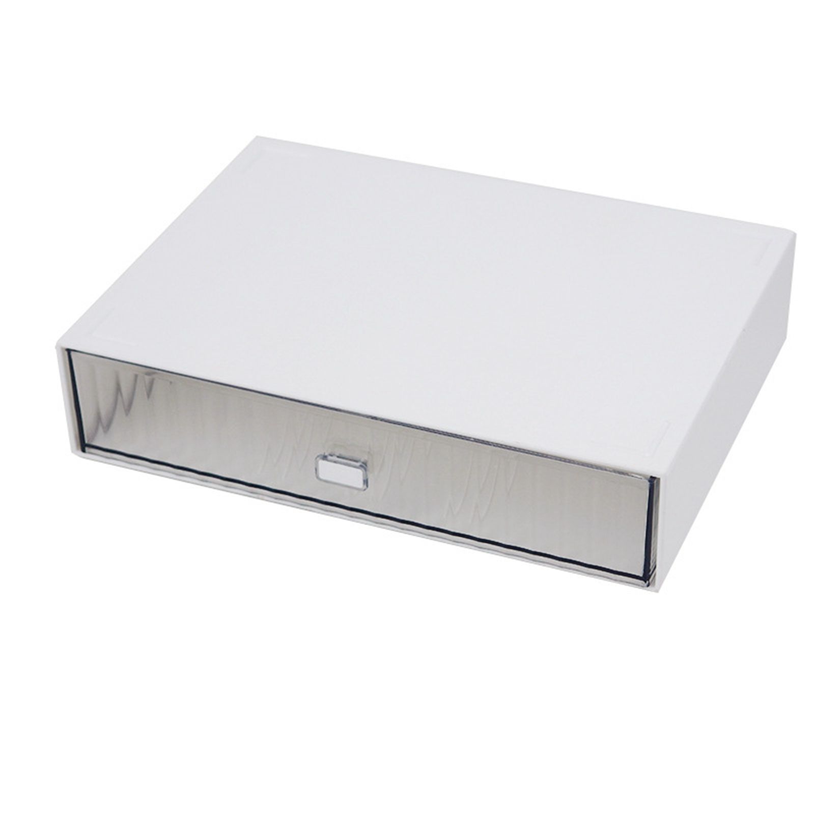 Desktop Drawer Organizer Waterproof Dustproof Plastic DIY Combination Multi Layer Stackable Drawer Storage Case Striped White 1 Drawer - Image 1