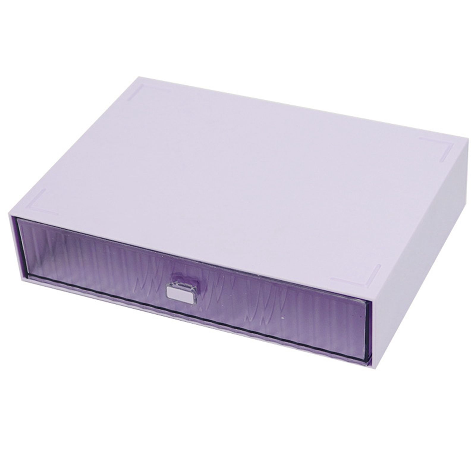 Desktop Drawer Organizer Waterproof Dustproof Plastic DIY Combination Multi Layer Stackable Drawer Storage Case Striped Purple 1 Drawer - Image 1