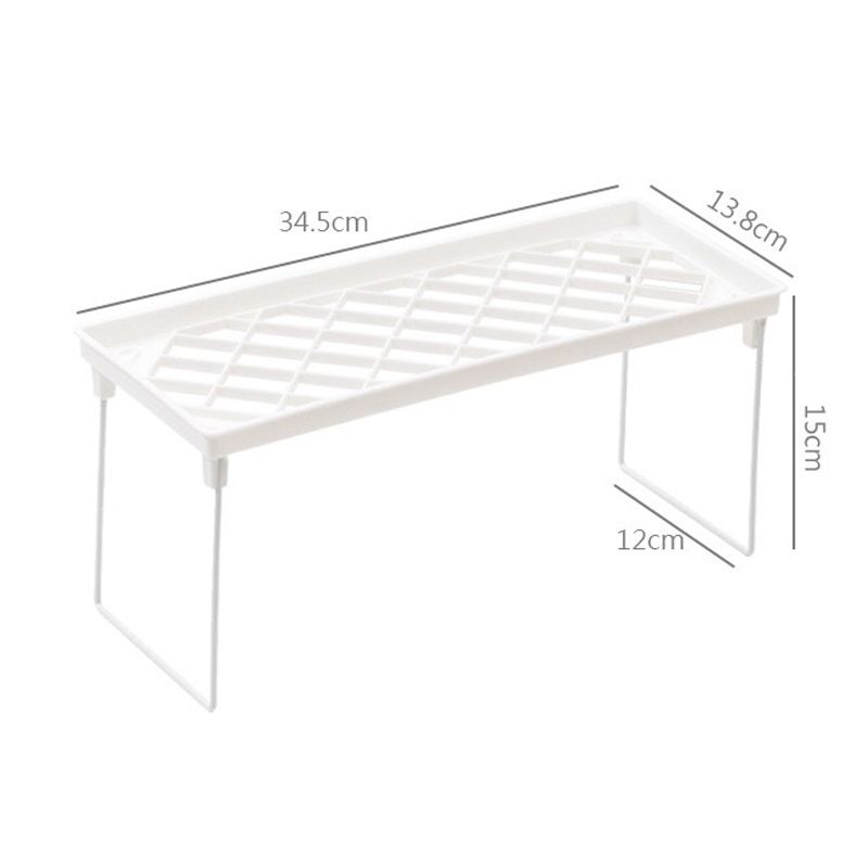 Dormitory Storage Shelf Strong PP Metal Foldable Design Simple Style Desktop Display Shelf for Home Dormitory Office White S - Image 2