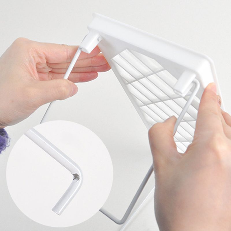 Dormitory Storage Shelf Strong PP Metal Foldable Design Simple Style Desktop Display Shelf for Home Dormitory Office White S - Image 4