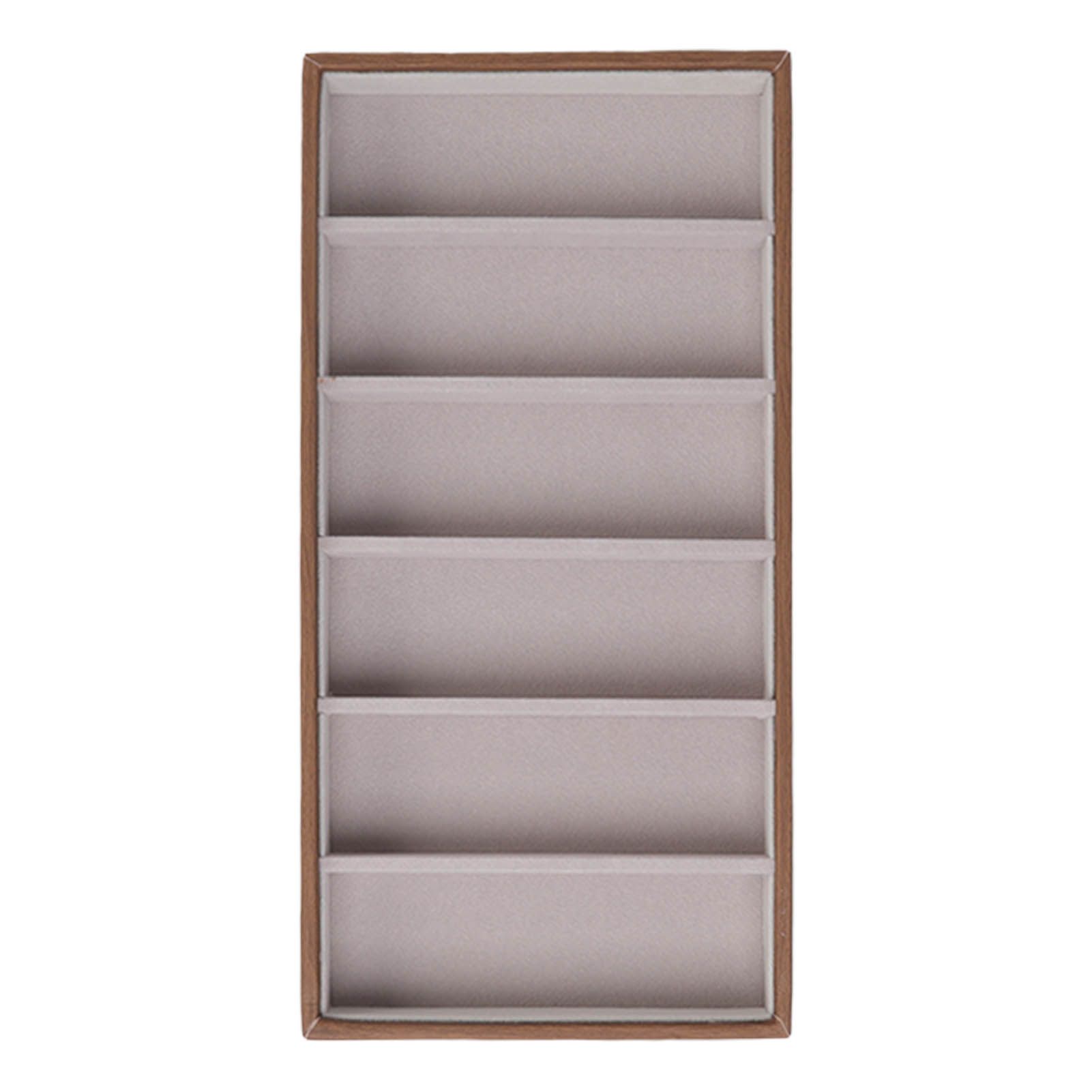 Eyeglass Display Organizer Wood Grain 6 Compartments Glasses Display Tray Sunglasses Storage Cases - Image 1