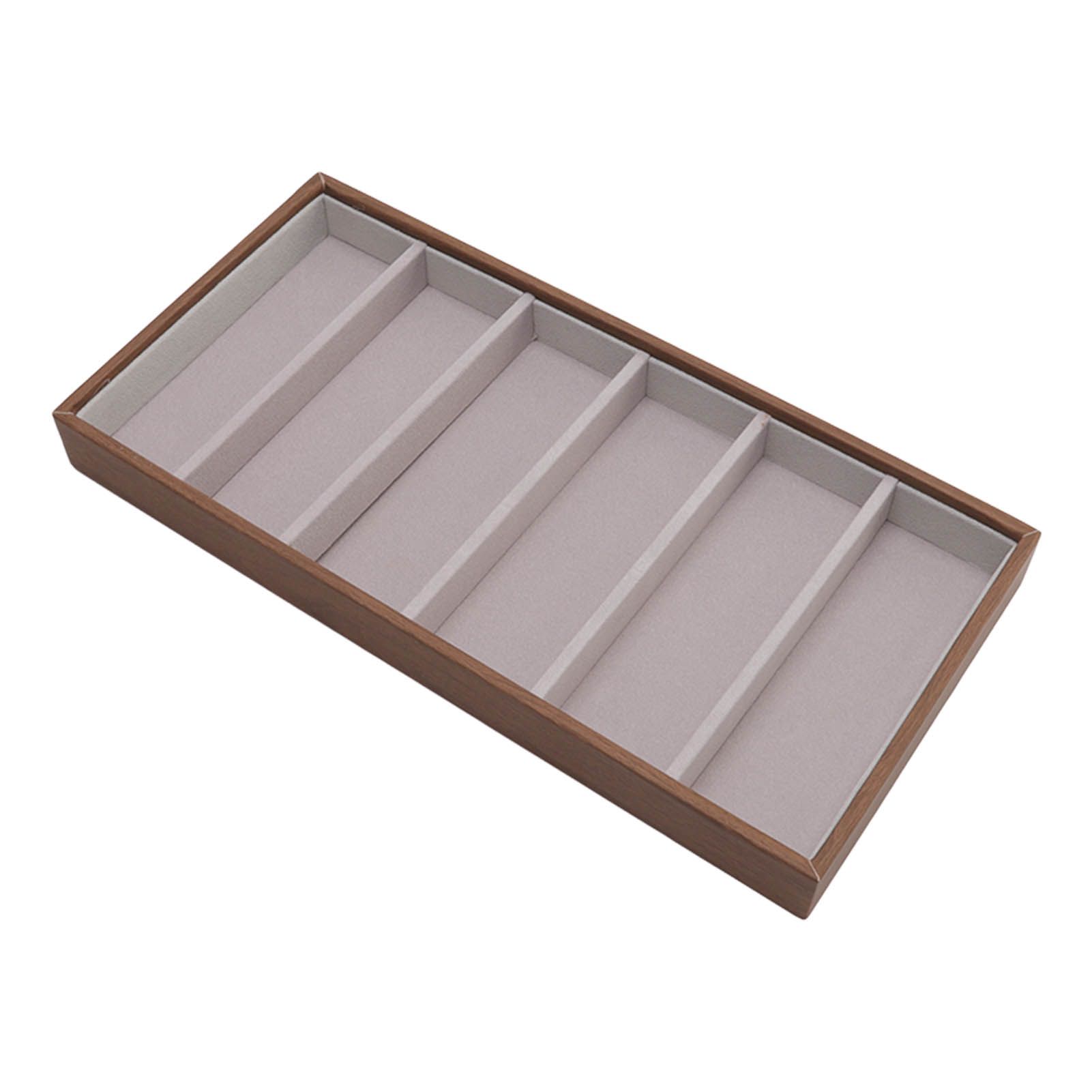 Eyeglass Display Organizer Wood Grain 6 Compartments Glasses Display Tray Sunglasses Storage Cases - Image 3