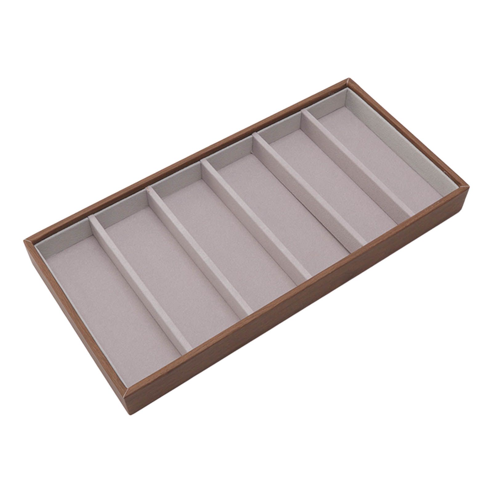 Eyeglass Display Organizer Wood Grain 6 Compartments Glasses Display Tray Sunglasses Storage Cases - Image 4