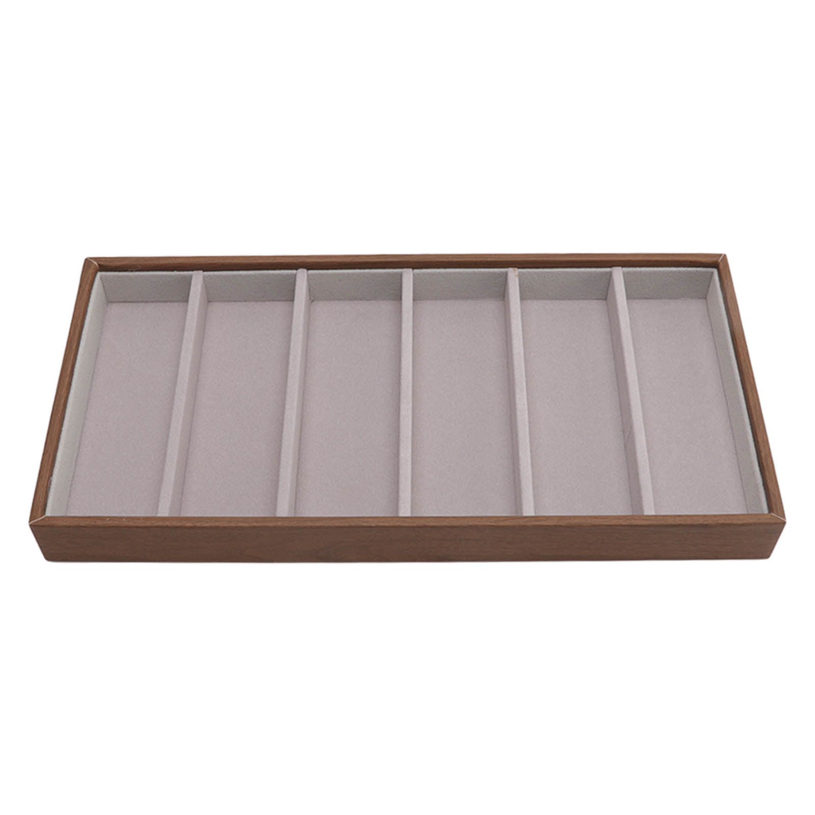 Eyeglass Display Organizer Wood Grain 6 Compartments Glasses Display Tray Sunglasses Storage Cases - Image 6