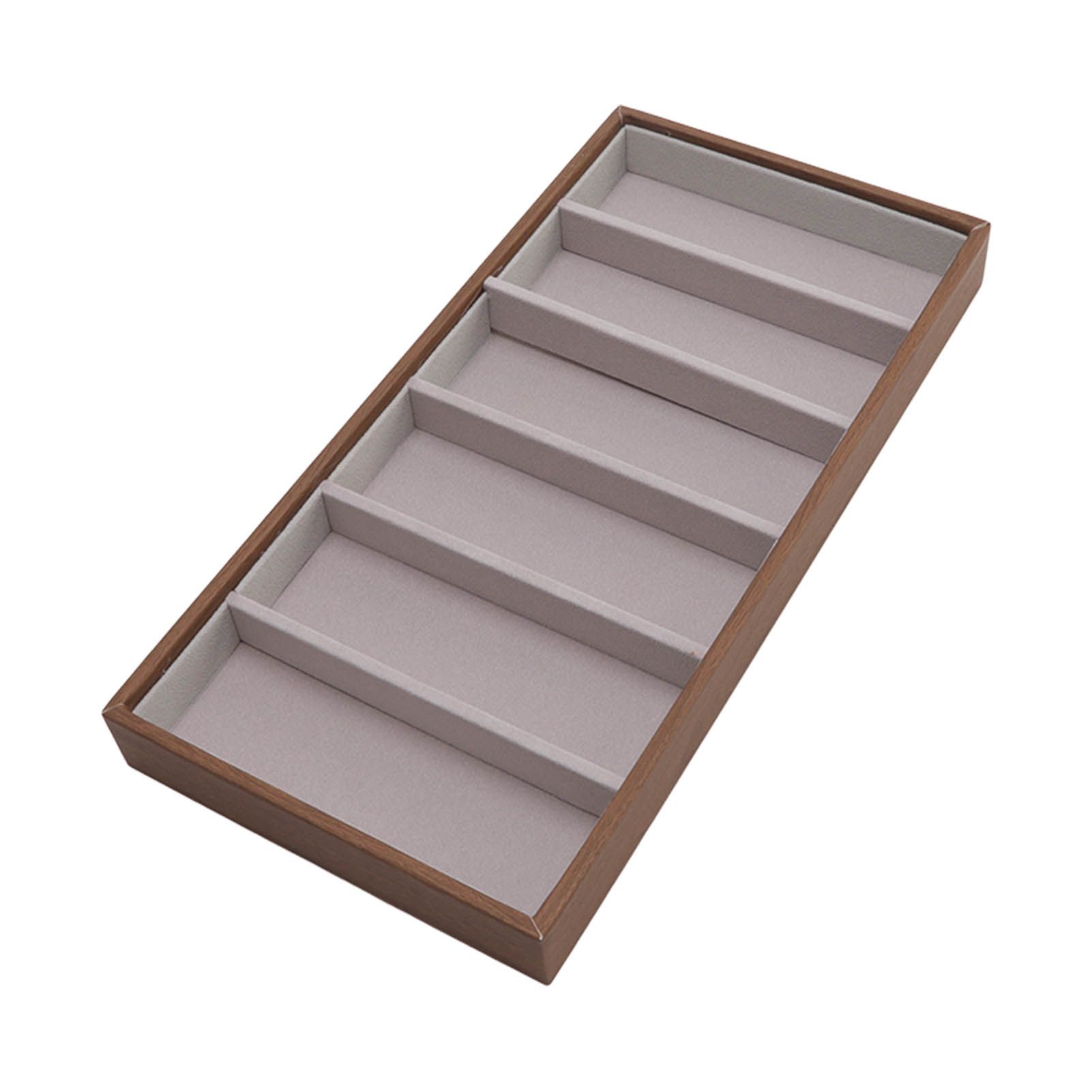 Eyeglass Display Organizer Wood Grain 6 Compartments Glasses Display Tray Sunglasses Storage Cases - Image 7