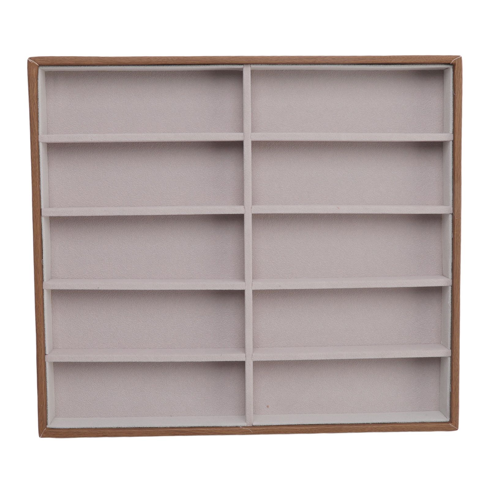 Sunglasses Display Tray PU Wood Grain Sunglasses Storage Case for Home Glasses Store 10 Grids - Image 1