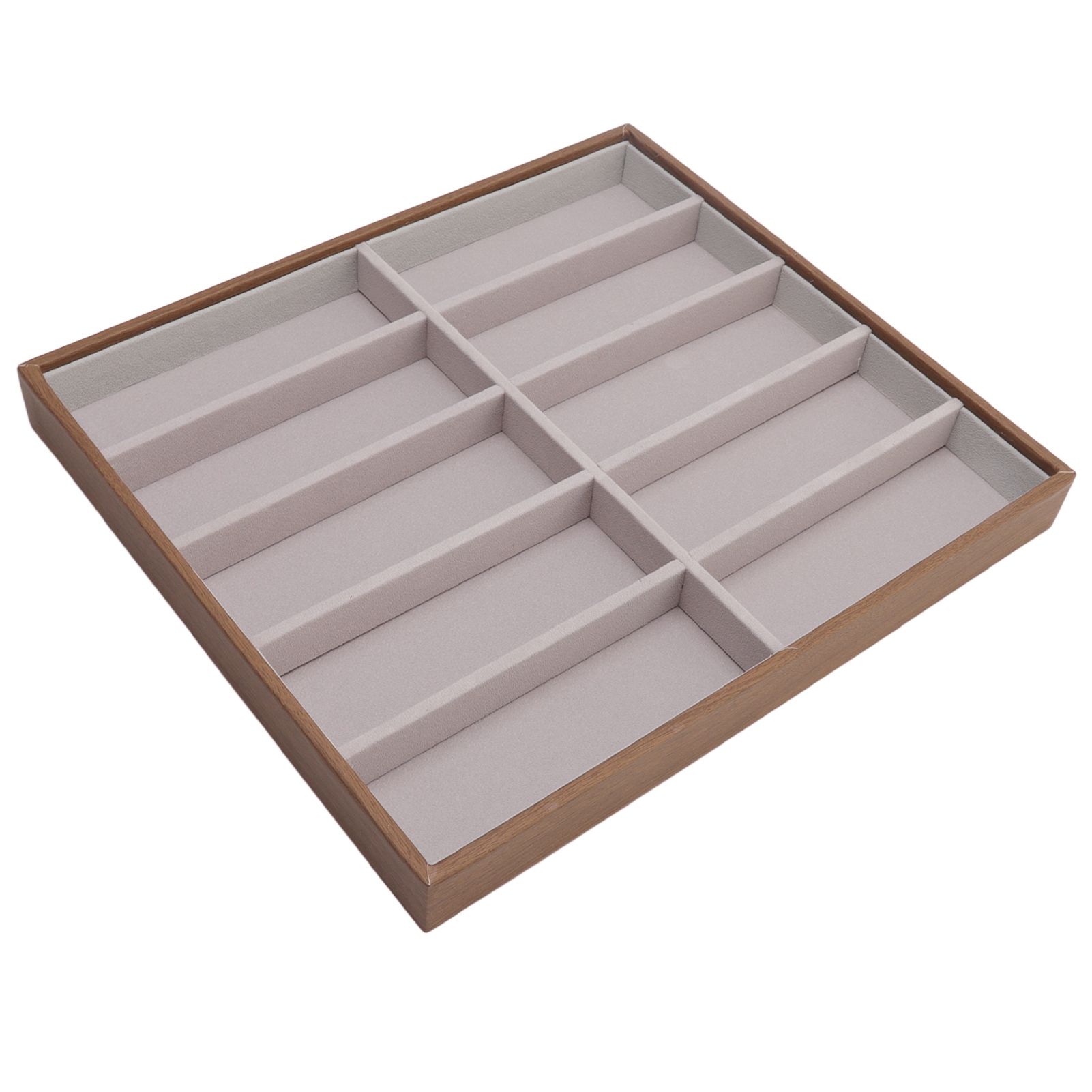 Sunglasses Display Tray PU Wood Grain Sunglasses Storage Case for Home Glasses Store 10 Grids - Image 2
