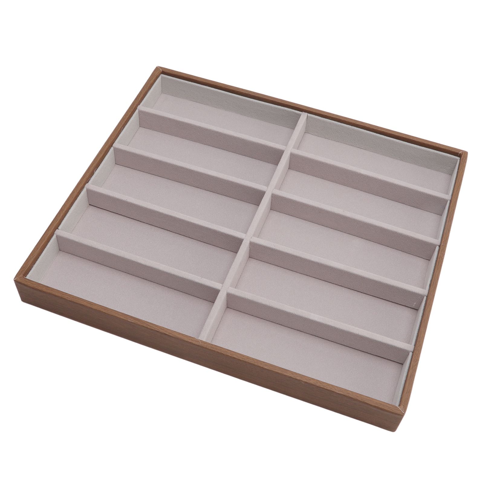 Sunglasses Display Tray PU Wood Grain Sunglasses Storage Case for Home Glasses Store 10 Grids - Image 4