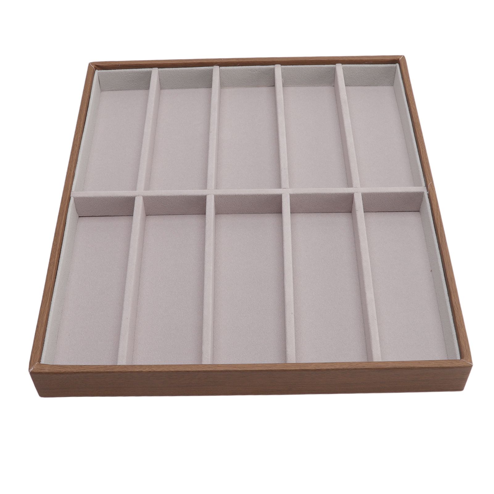 Sunglasses Display Tray PU Wood Grain Sunglasses Storage Case for Home Glasses Store 10 Grids - Image 7