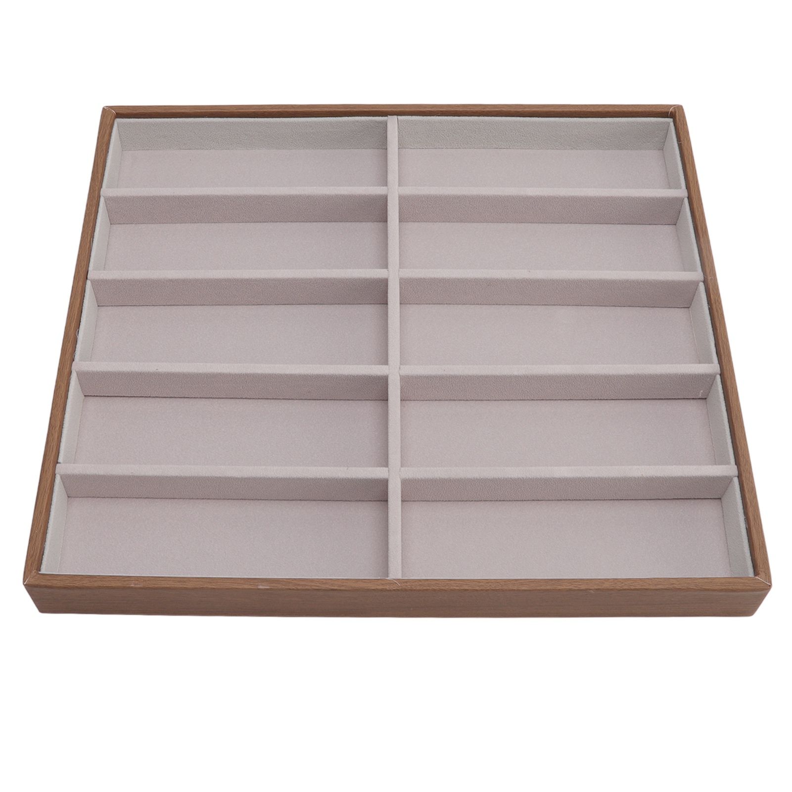 Sunglasses Display Tray PU Wood Grain Sunglasses Storage Case for Home Glasses Store 10 Grids - Image 8