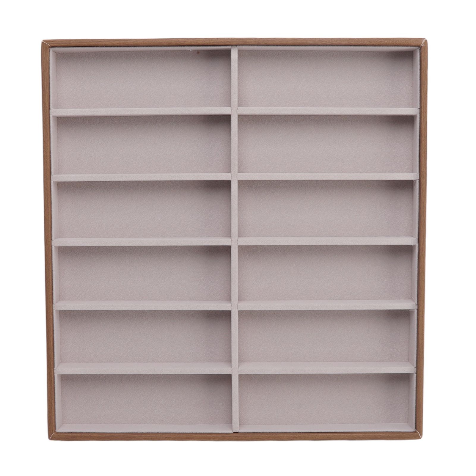 Sunglasses Display Tray PU Wood Grain Sunglasses Storage Case for Home Glasses Store 12 Grids - Image 1