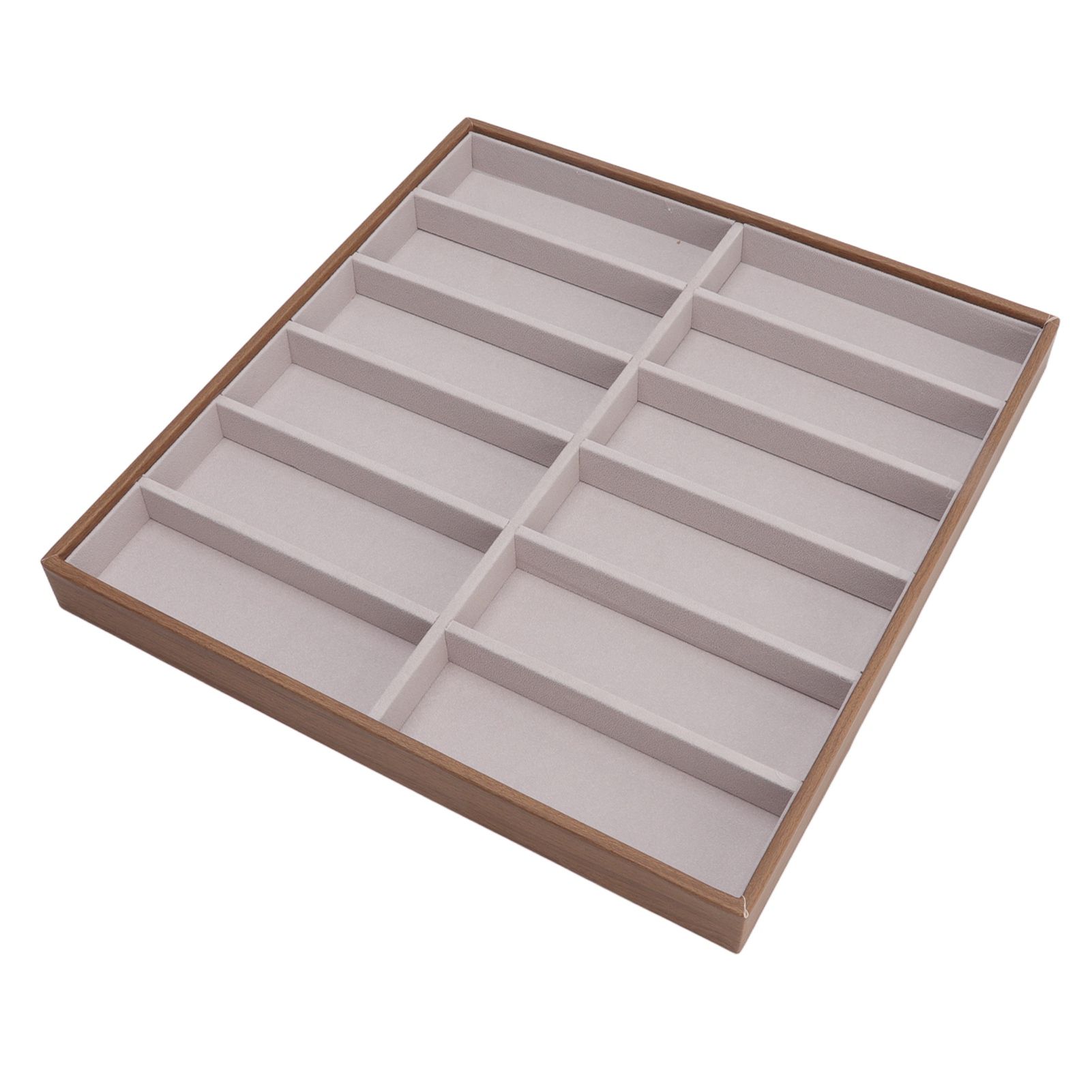 Sunglasses Display Tray PU Wood Grain Sunglasses Storage Case for Home Glasses Store 12 Grids - Image 4