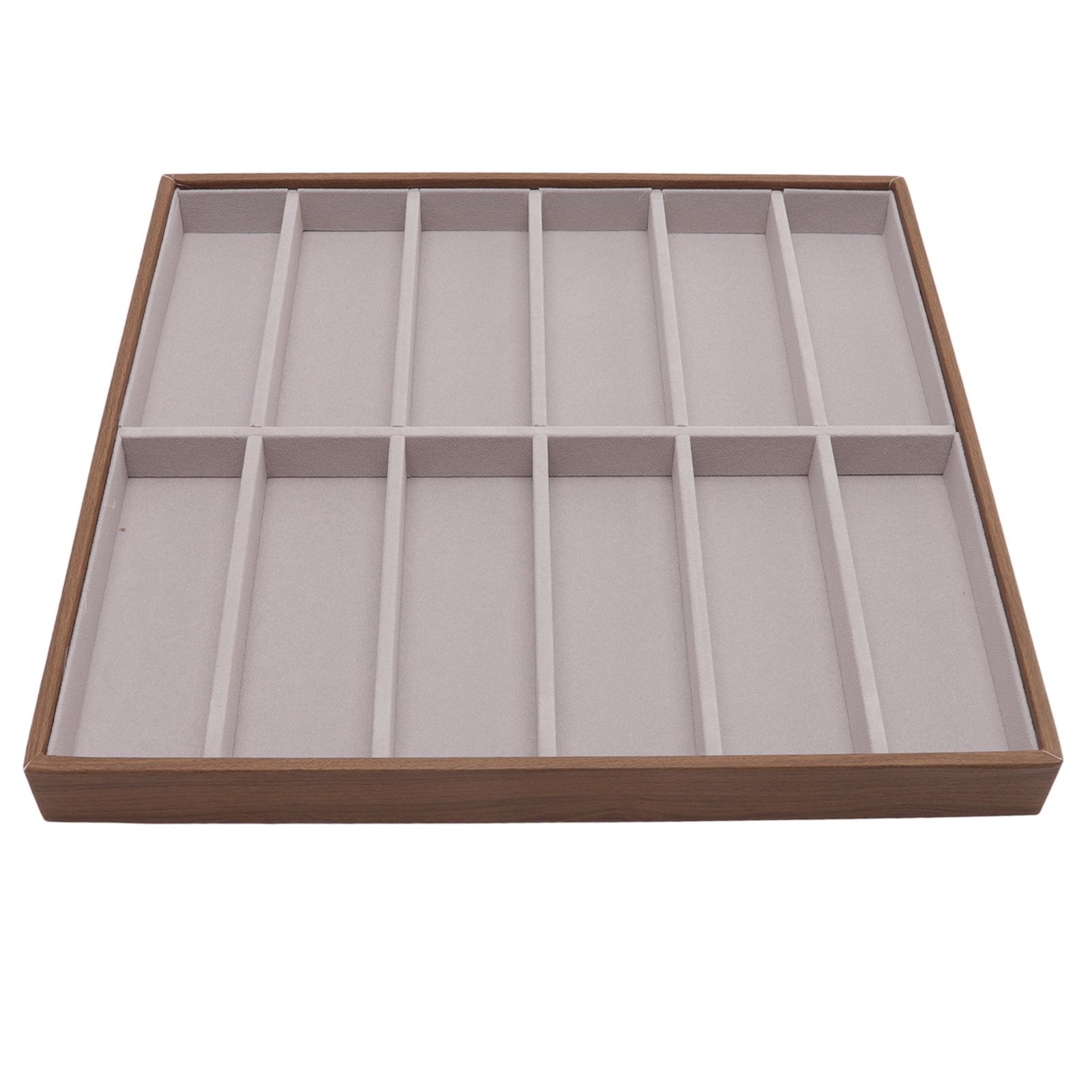 Sunglasses Display Tray PU Wood Grain Sunglasses Storage Case for Home Glasses Store 12 Grids - Image 7