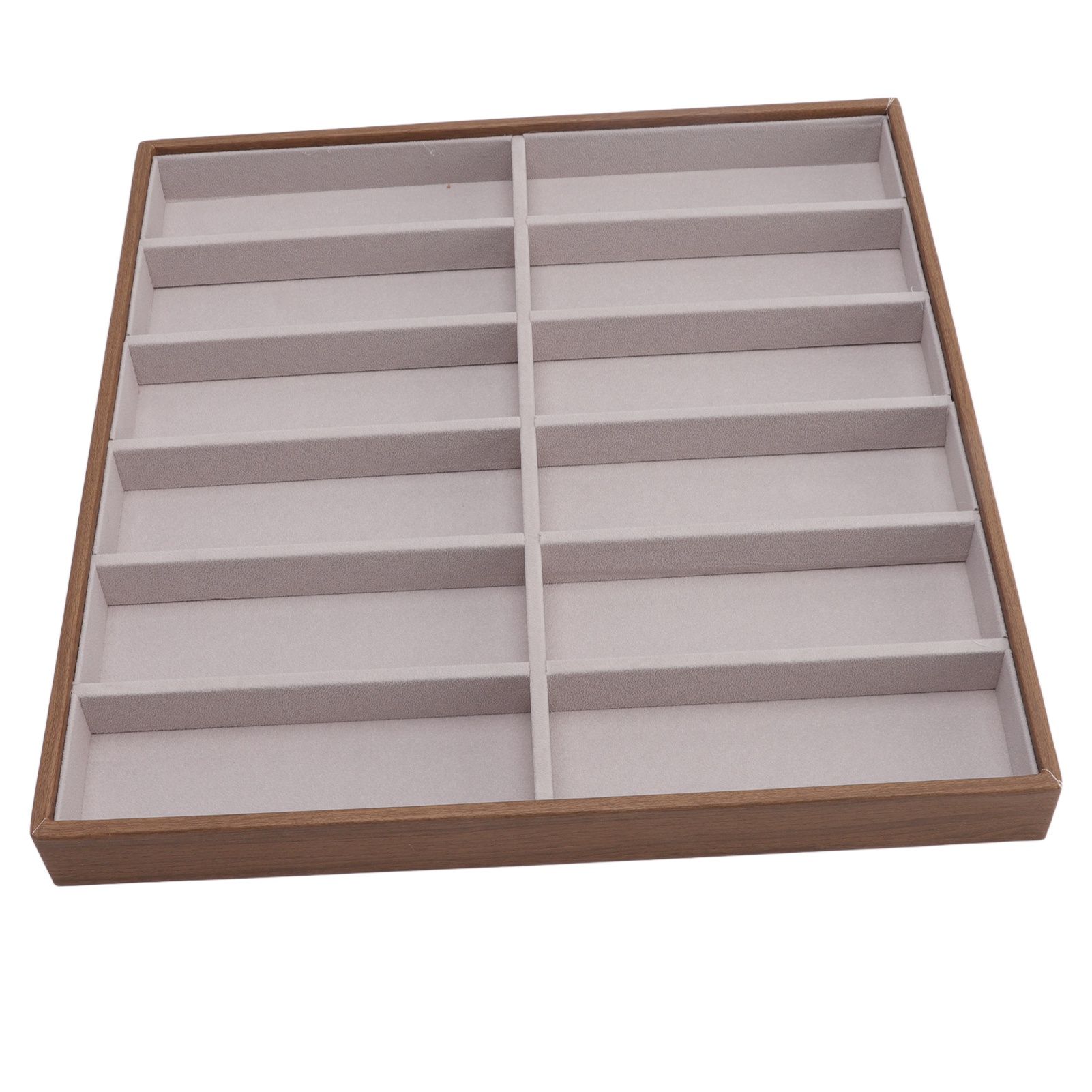 Sunglasses Display Tray PU Wood Grain Sunglasses Storage Case for Home Glasses Store 12 Grids - Image 8
