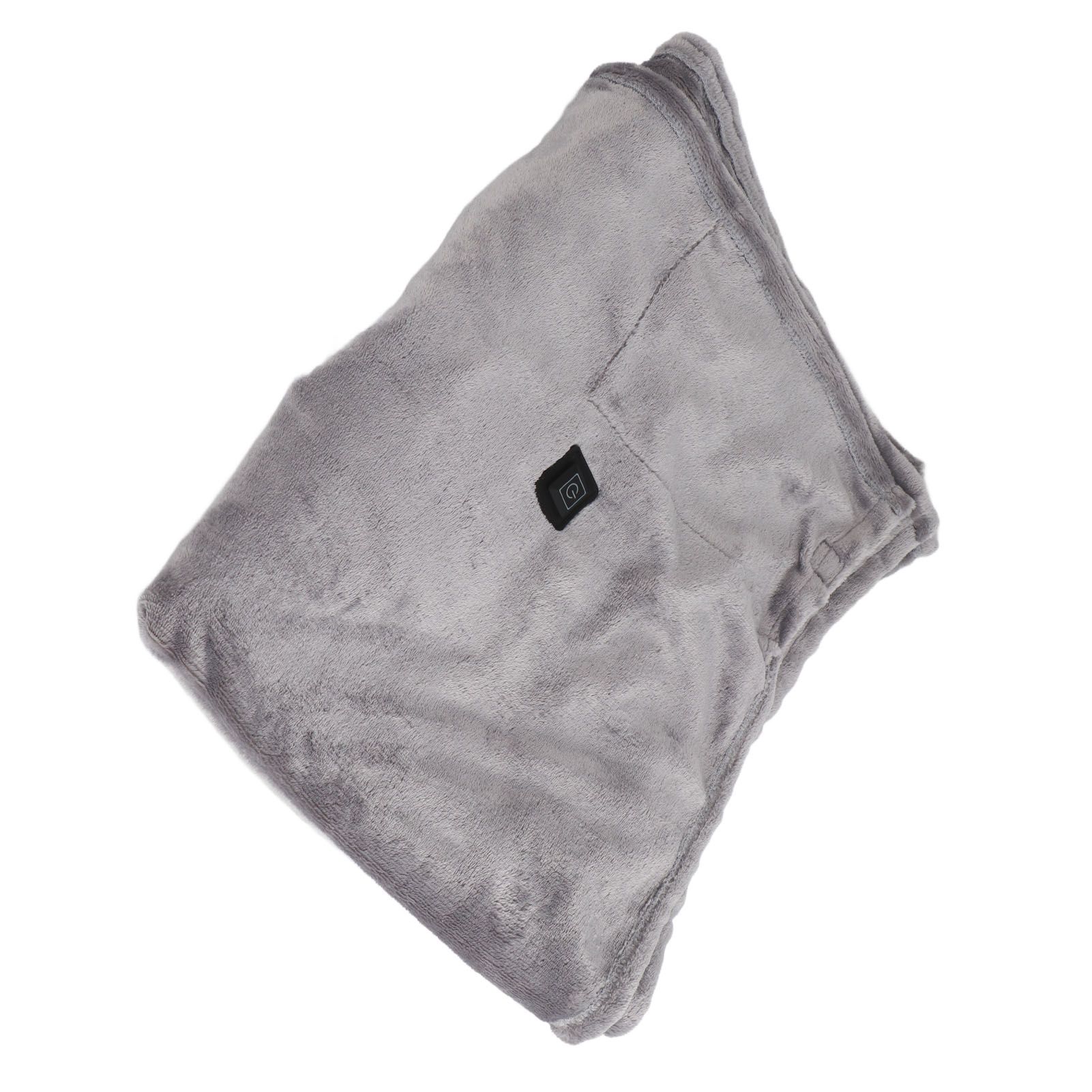 USB Heated Warm Shawl Lightweight Coral Flannel Electric Shoulder Blanket for Winter Light Gray - Image 2