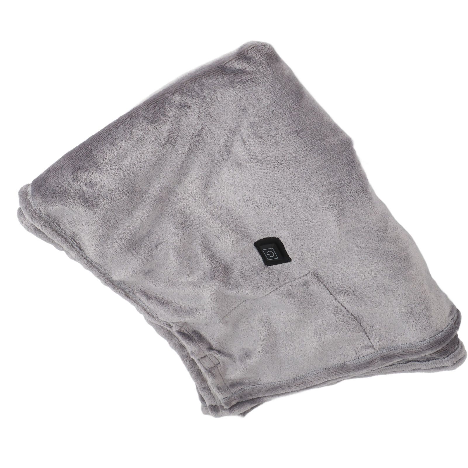 USB Heated Warm Shawl Lightweight Coral Flannel Electric Shoulder Blanket for Winter Light Gray - Image 7
