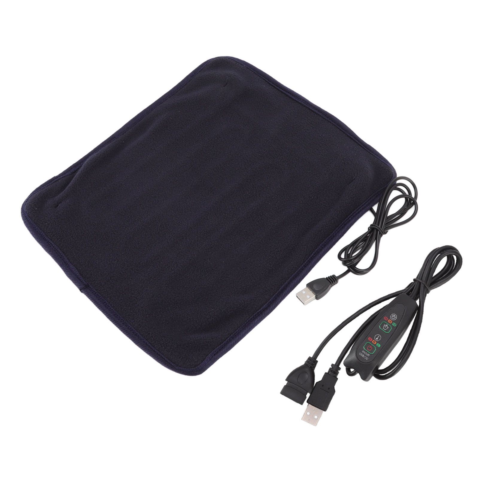 Portable USB Heating Pad Shoulder Neck Leg Waist Heating Pads with Multi Level Temperature Adjustment Timing Dark Blue - Image 1