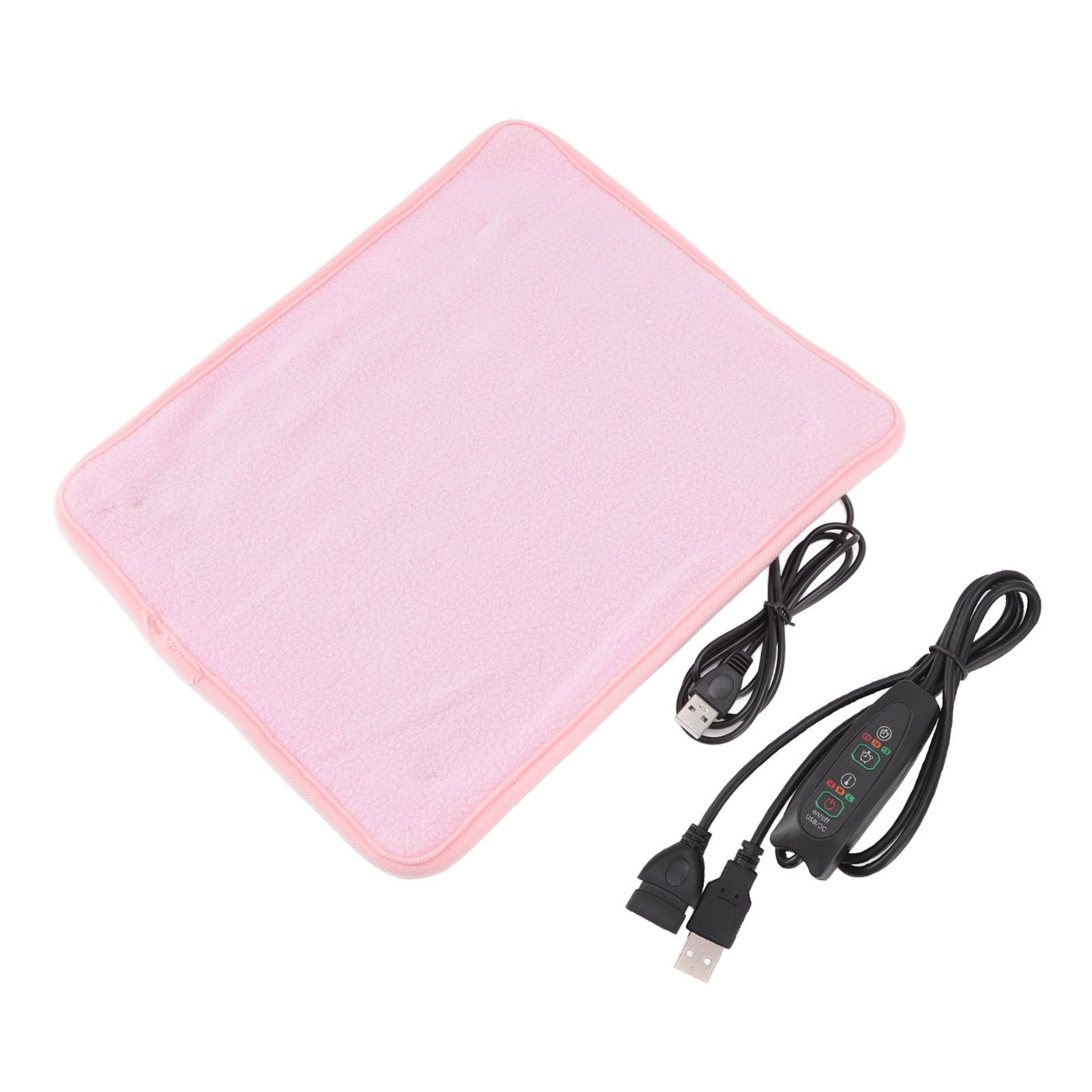 Portable USB Heating Pad Shoulder Neck Leg Waist Heating Pads with Multi Level Temperature Adjustment Timing Pink - Image 1