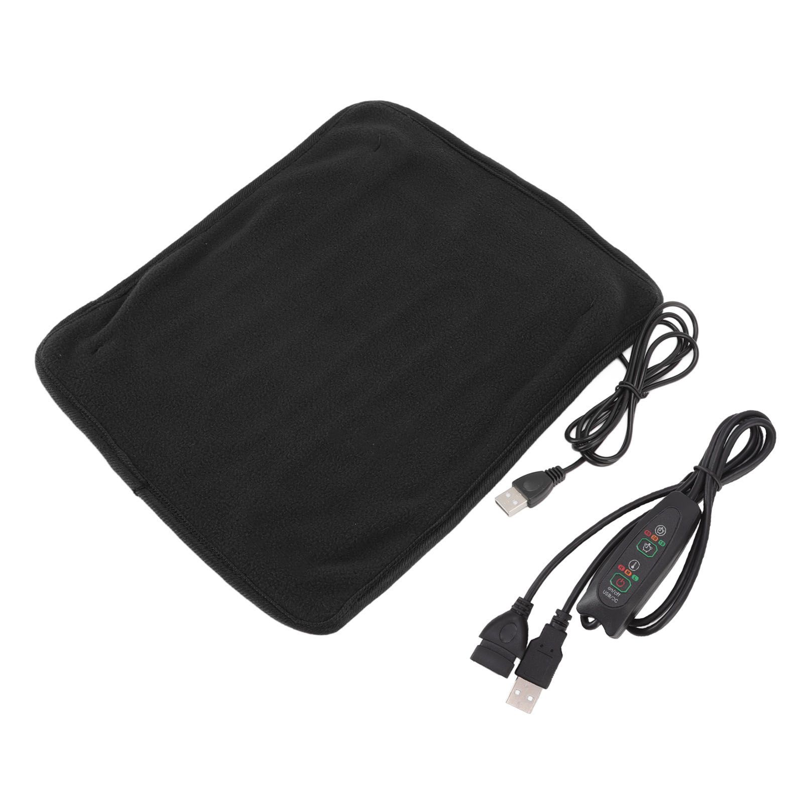 Portable USB Heating Pad Shoulder Neck Leg Waist Heating Pads with Multi Level Temperature Adjustment Timing Black - Image 1