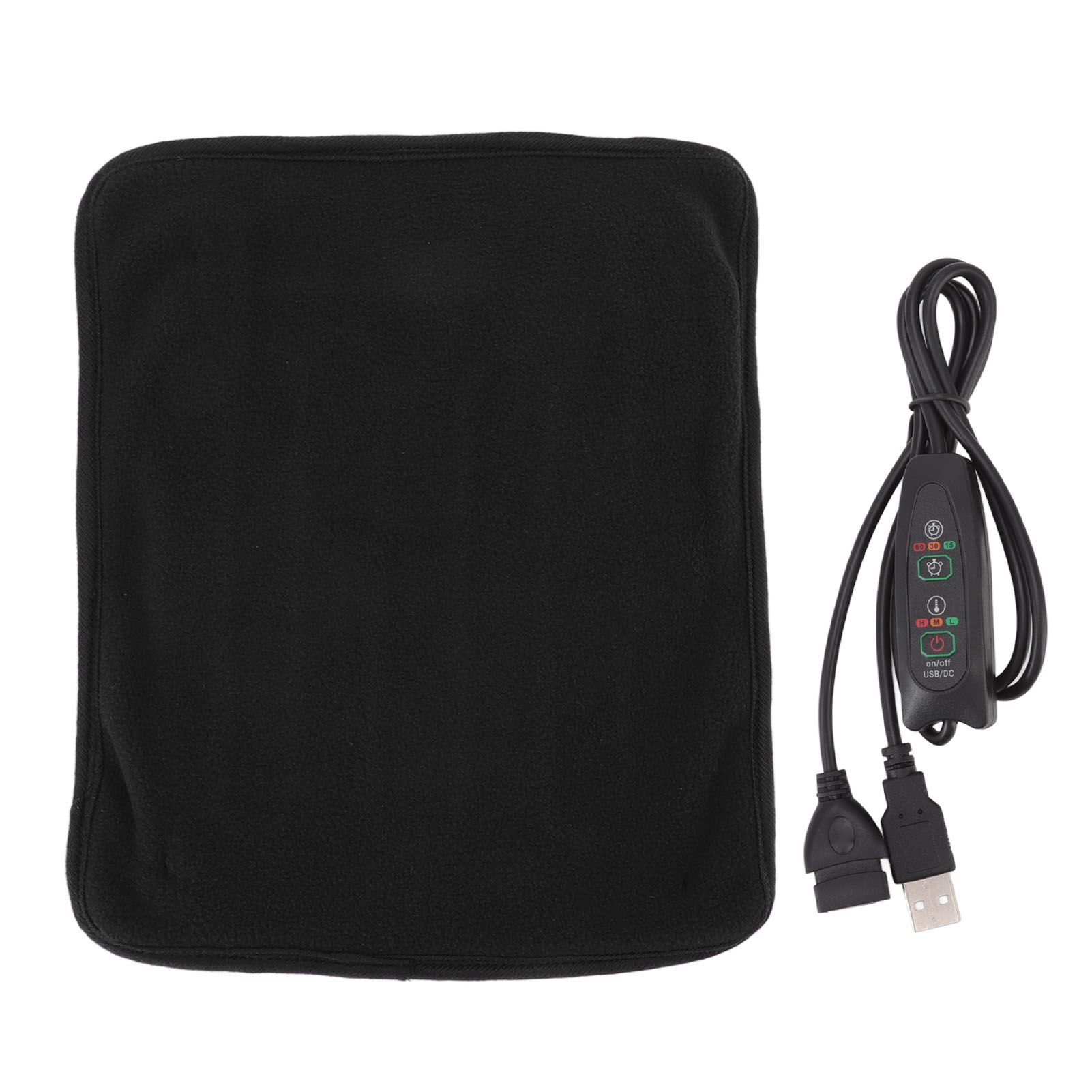 Portable USB Heating Pad Shoulder Neck Leg Waist Heating Pads with Multi Level Temperature Adjustment Timing Black - Image 2