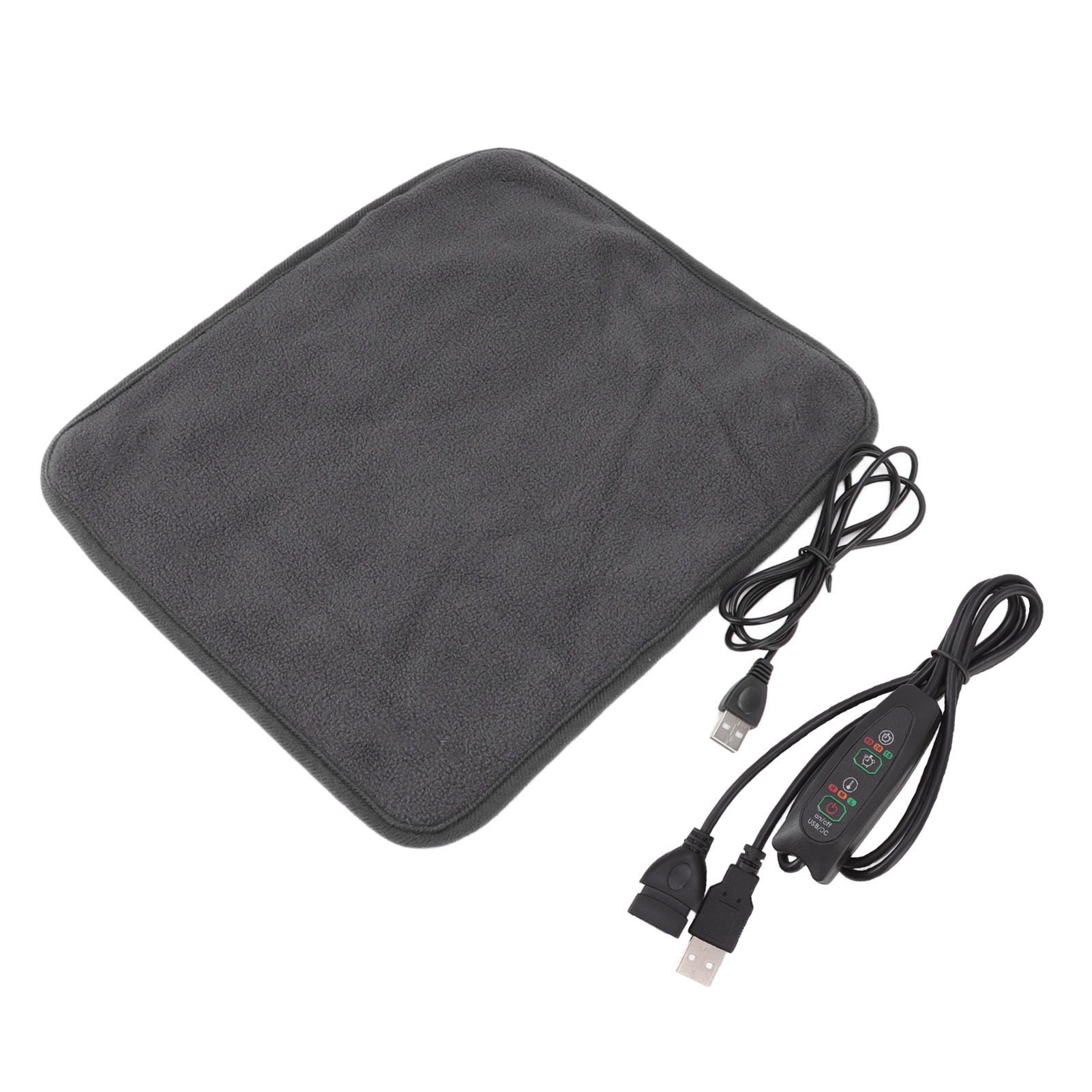 Portable USB Heating Pad Shoulder Neck Leg Waist Heating Pads with Multi Level Temperature Adjustment Timing Dark Gray - Image 1