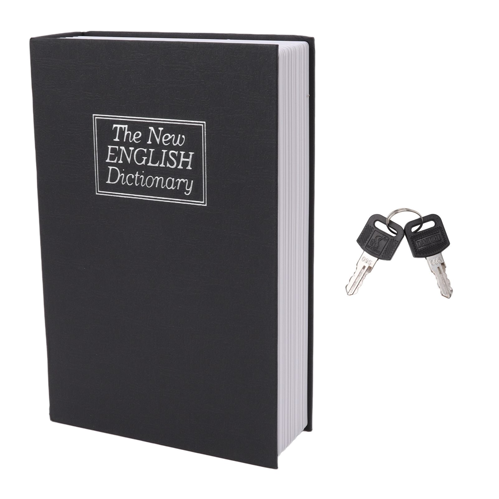 Dictionary Coin Piggy Bank Stainless Steel Realistic Lockable Book Safe Box with Key for Coin Storage Black - Image 1