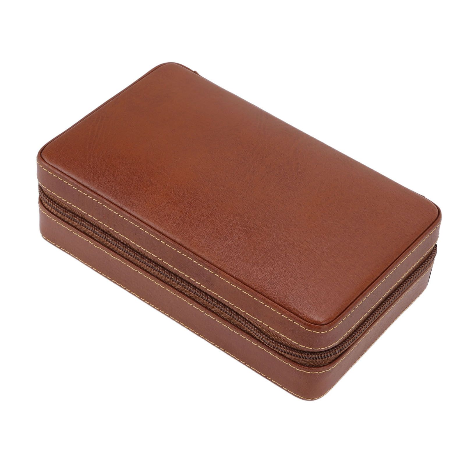 Cigar Humidor Case Brown Portable Cedarwood Lining Humidifier Travel Cigar Box With Storage Bag for Travel - Image 5