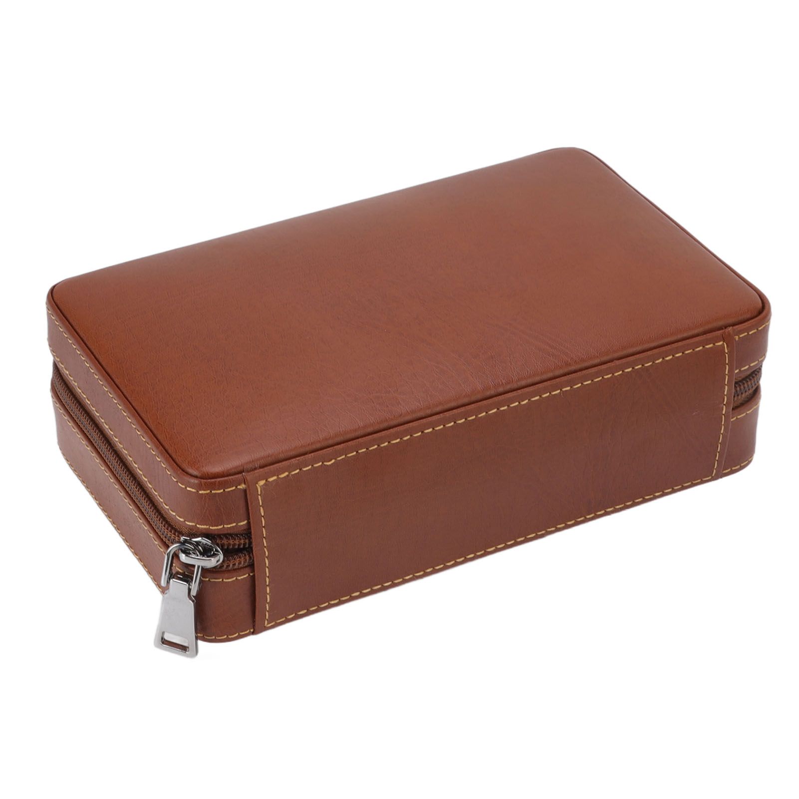 Cigar Humidor Case Brown Portable Cedarwood Lining Humidifier Travel Cigar Box With Storage Bag for Travel - Image 7