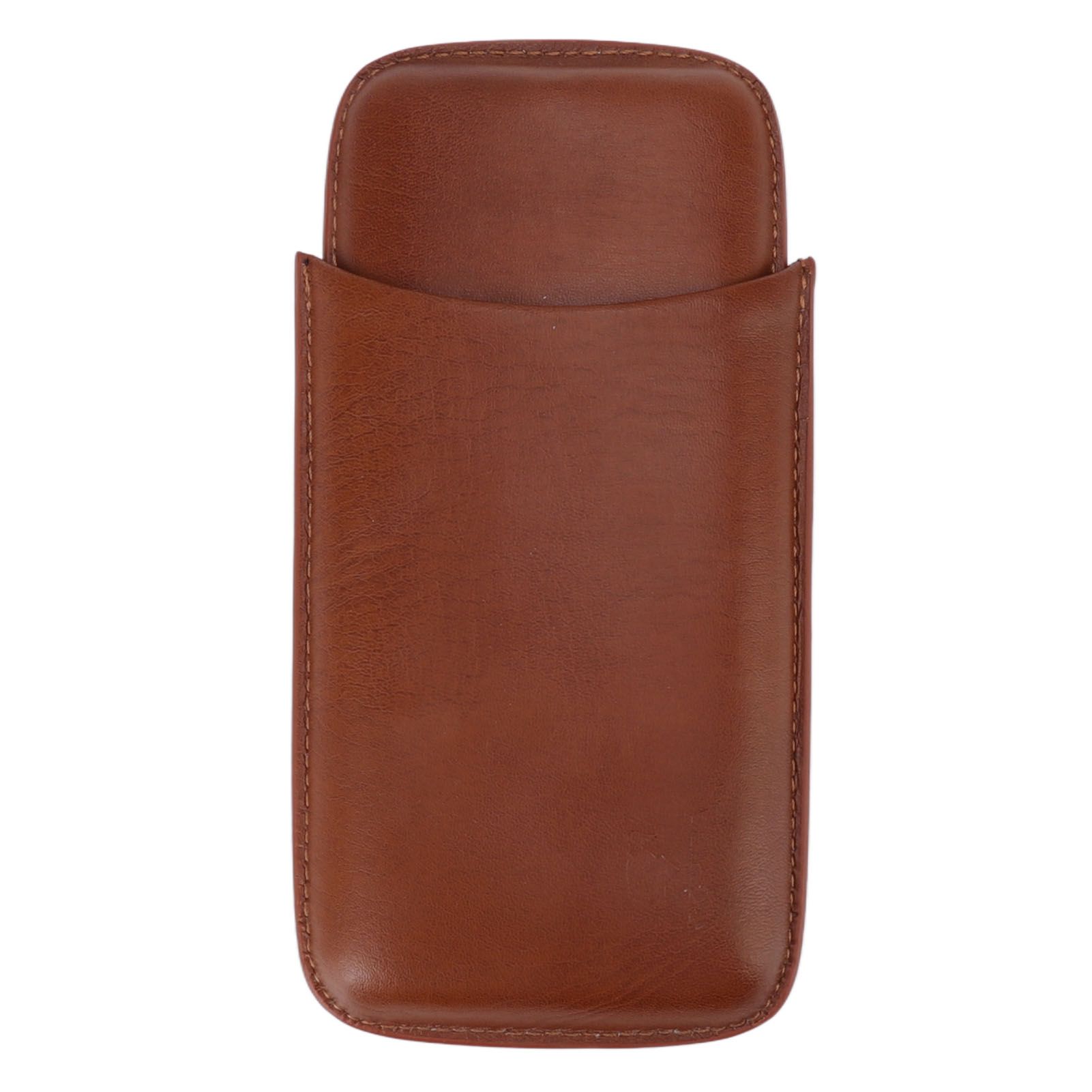 Portable Cigar Leather Case High Grade Leather Travel Portable Cigar Travel Bag Holder with Scissor Brown - Image 7