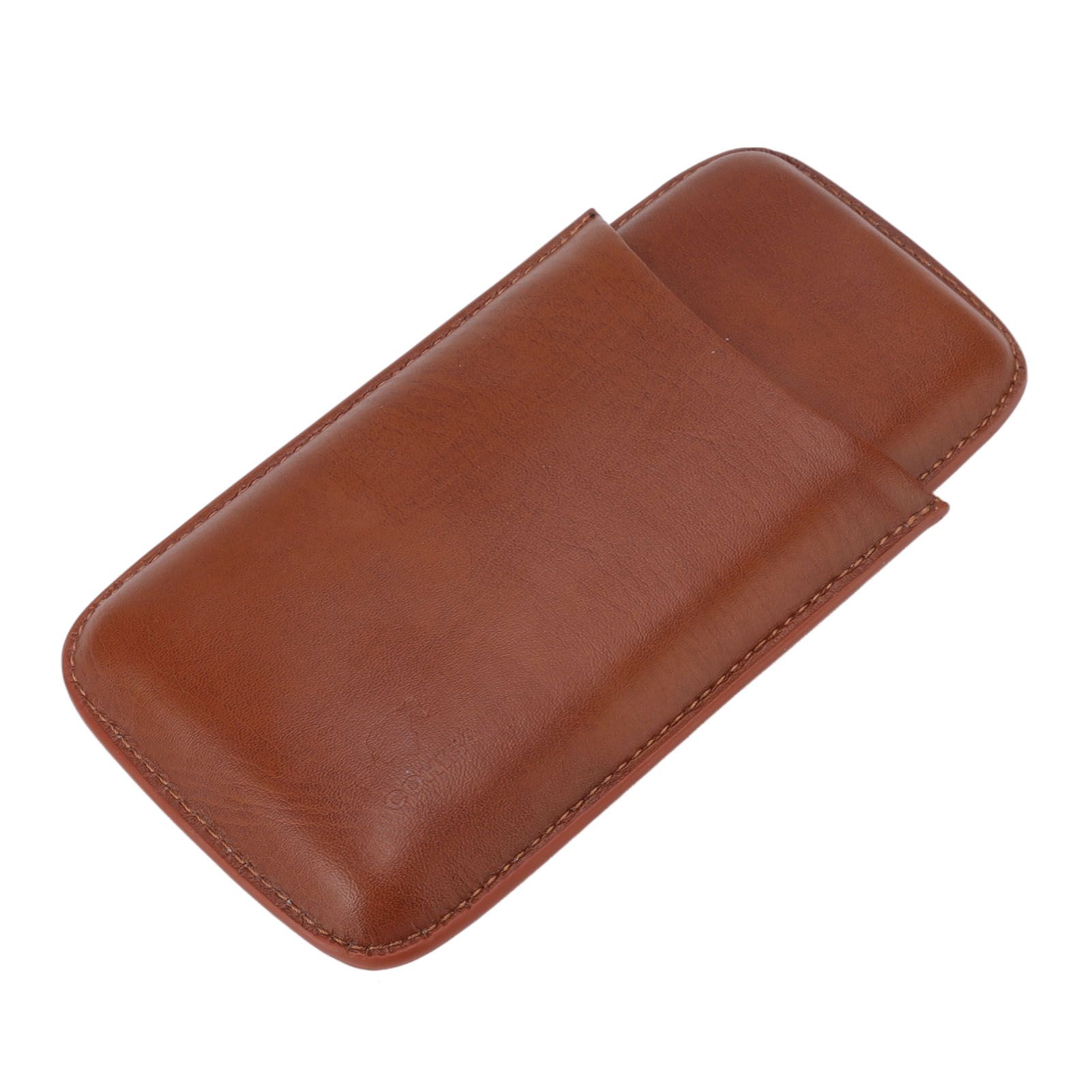 Portable Cigar Leather Case High Grade Leather Travel Portable Cigar Travel Bag Holder with Scissor Brown - Image 8