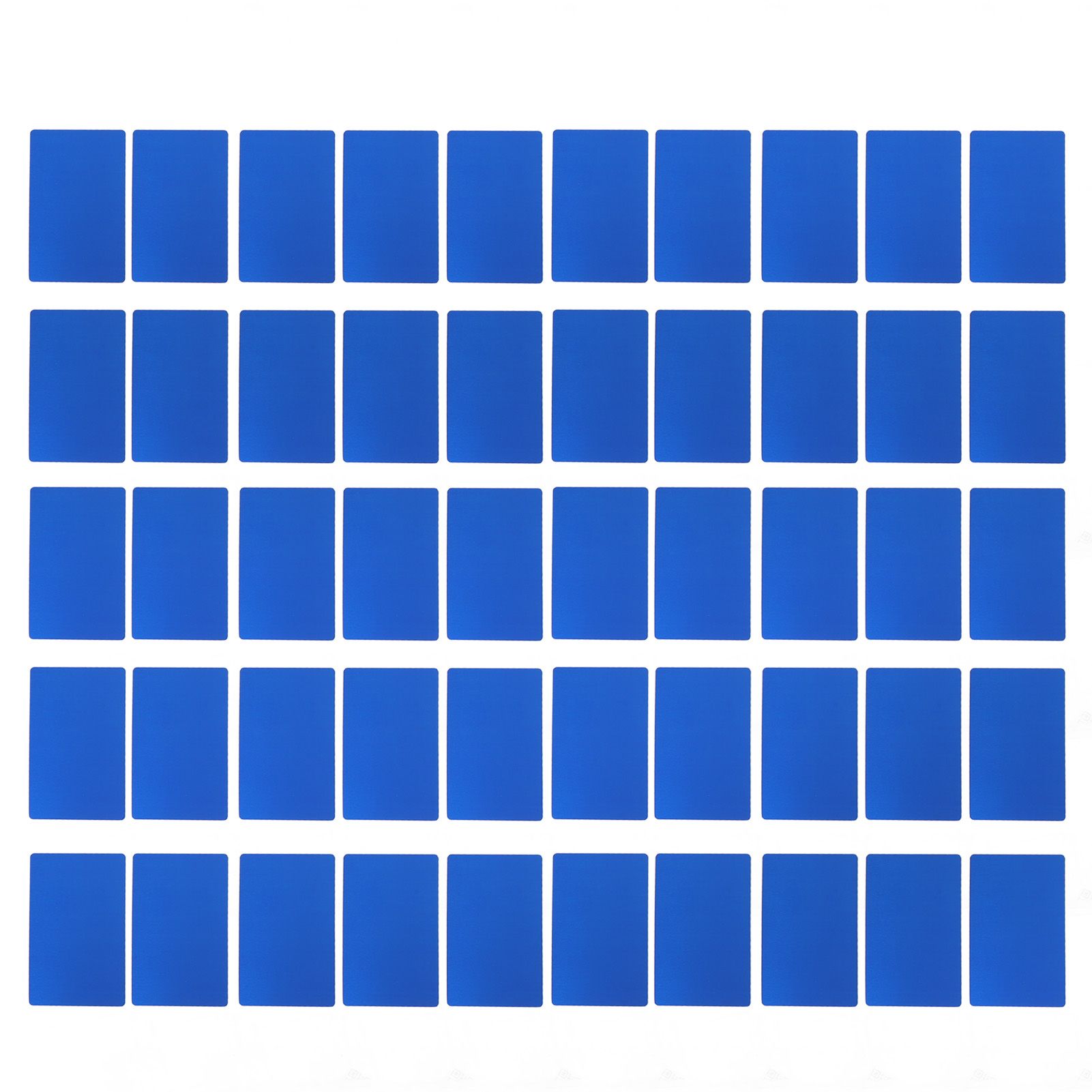 50PCS Business Name Card Laser Engraving Waterproof and Wear Resistant Aluminum Visiting Card for Company Blue - Image 1