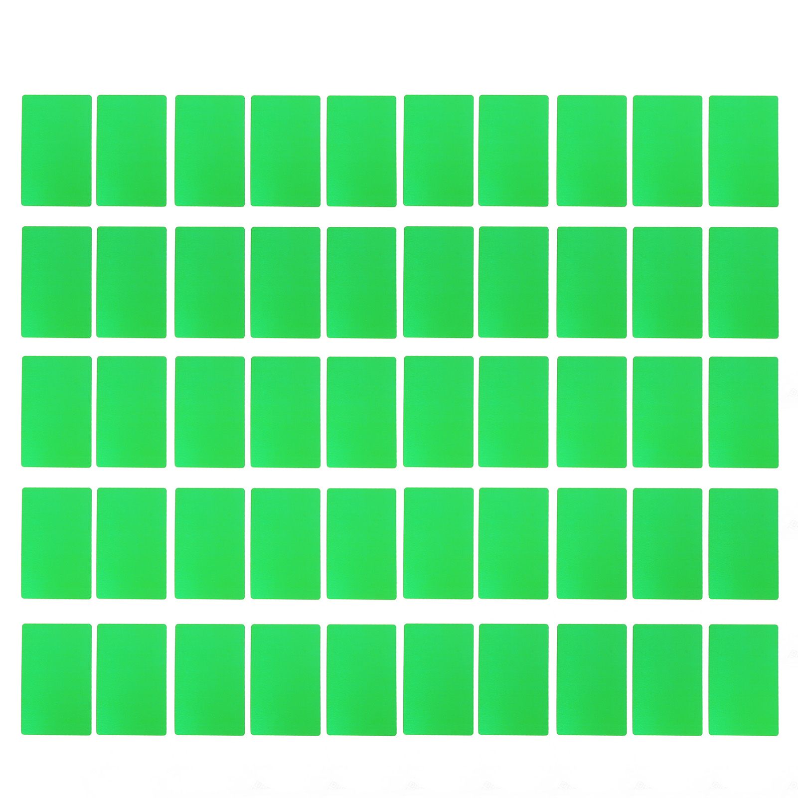 50PCS Business Name Card Laser Engraving Waterproof and Wear Resistant Aluminum Visiting Card for Company Green - Image 1
