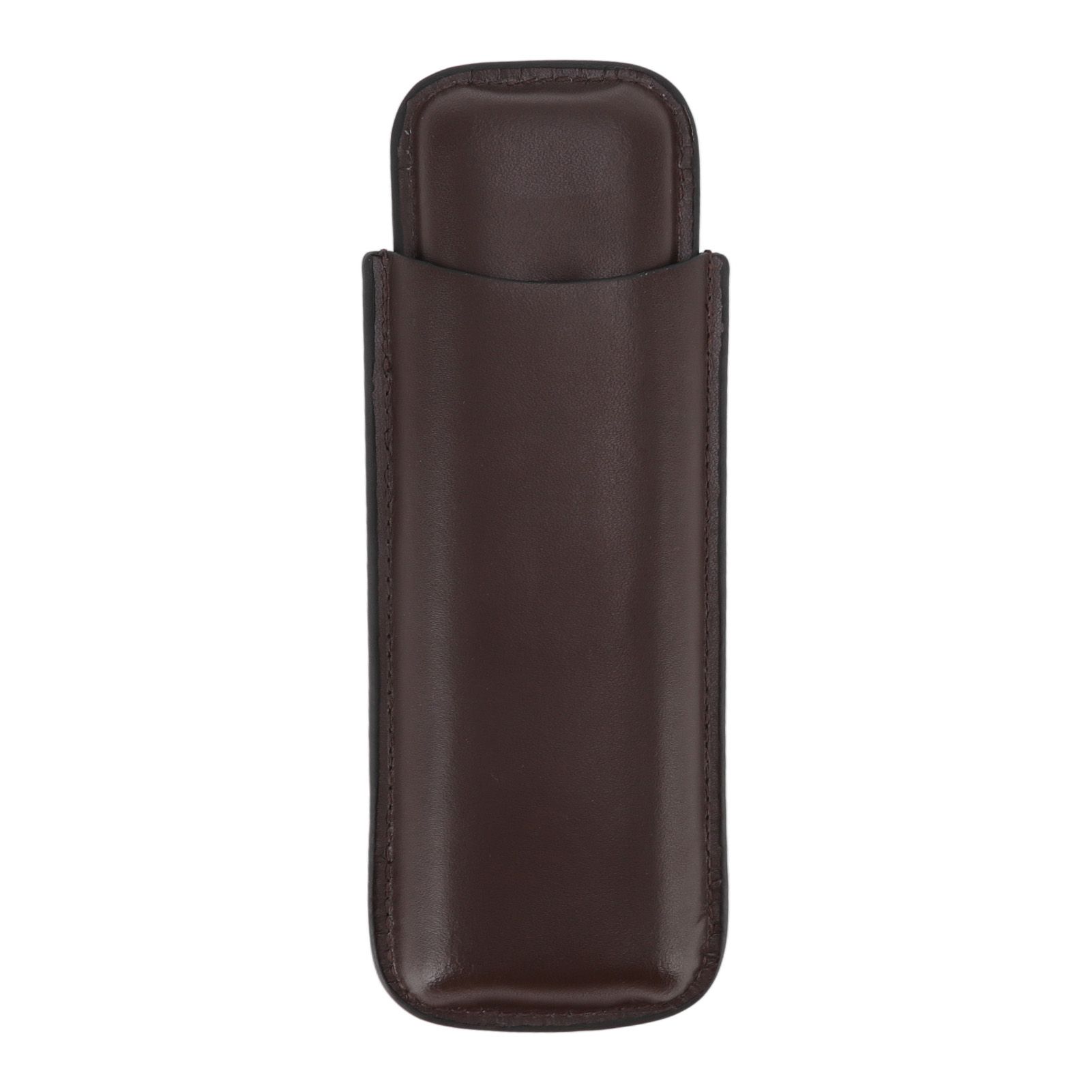 Leather Cigar Case Portable 2 Finger Cigar Holder for Travel Business Trip Boyfriend Gifts Deep Coffee - Image 1