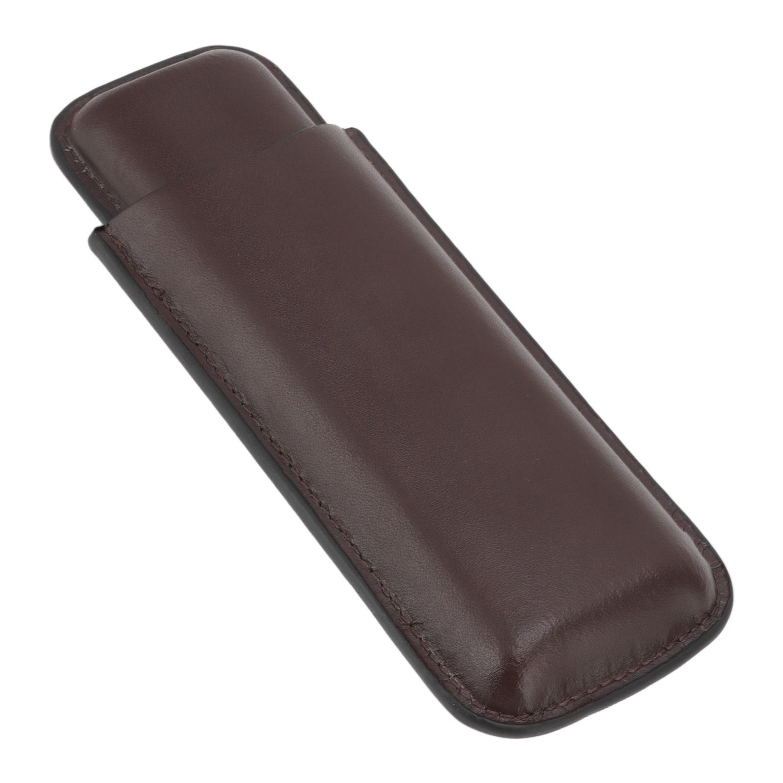 Leather Cigar Case Portable 2 Finger Cigar Holder for Travel Business Trip Boyfriend Gifts Deep Coffee - Image 2